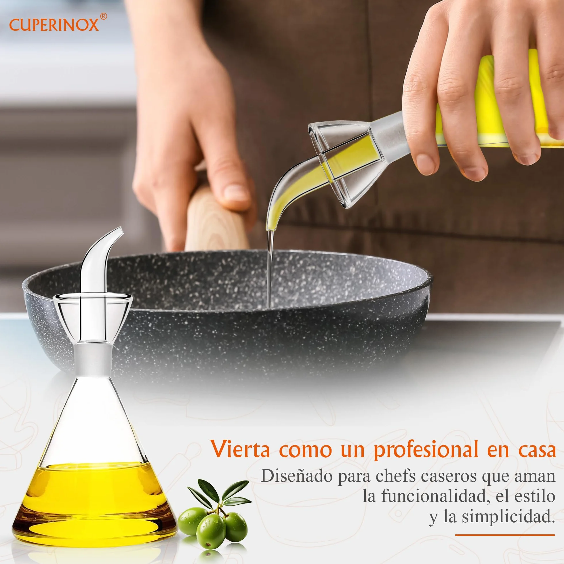 Aceitera de Cristal Antigoteo para Aceite de Oliva, 250 Ml Gourmet Oil Collection