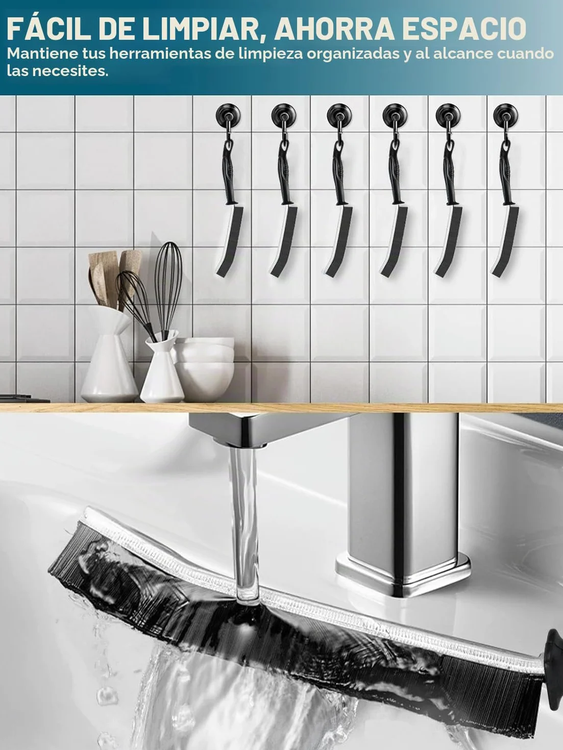 Cepillo Limpieza Grietas Cerdas Duras 3 Piezas, Cepillo Limpia Juntas Suelo para Ventanas Baño Cocina