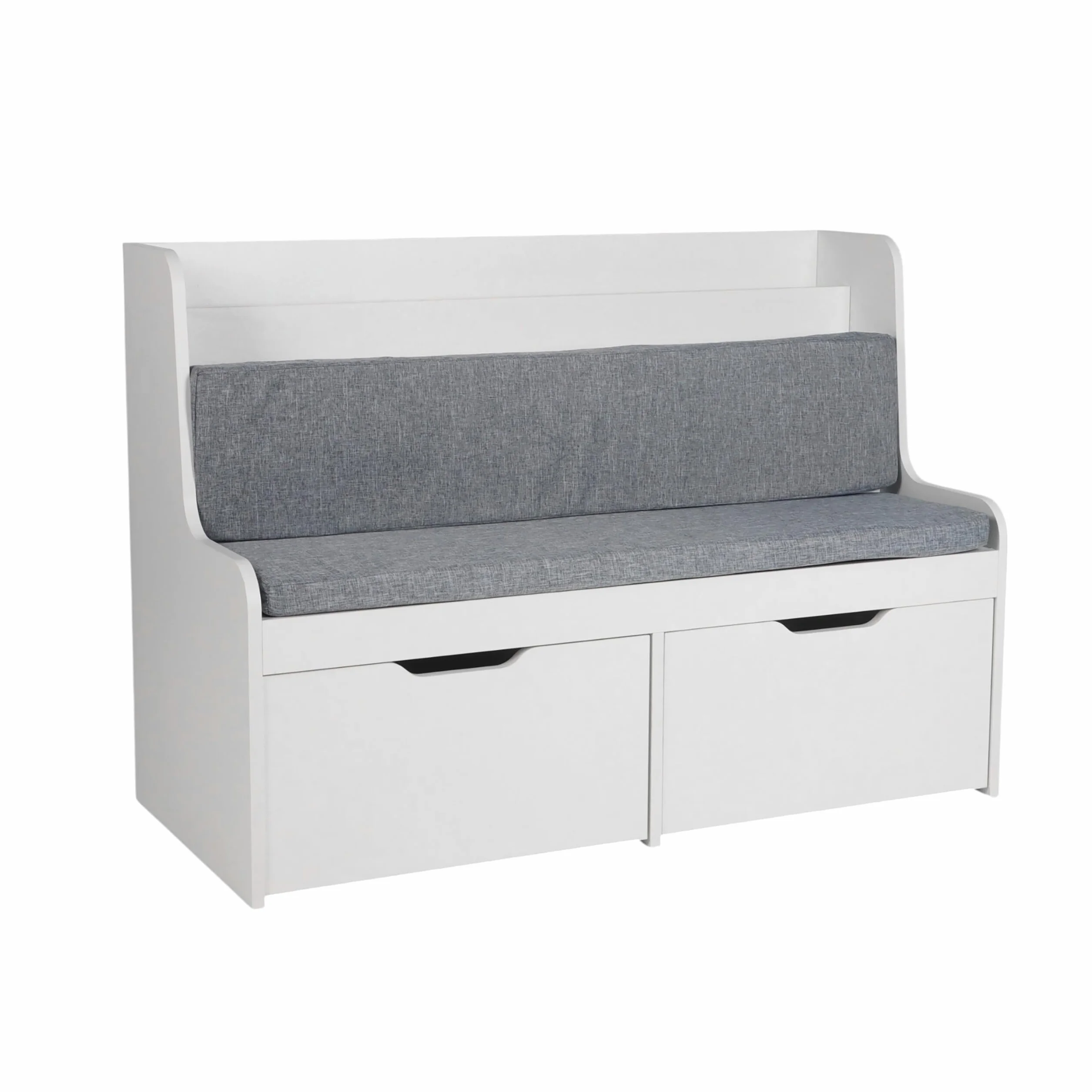 Relaxdays Banco Infantil con Almacenamiento 70x100x45 cm Blanco Gris