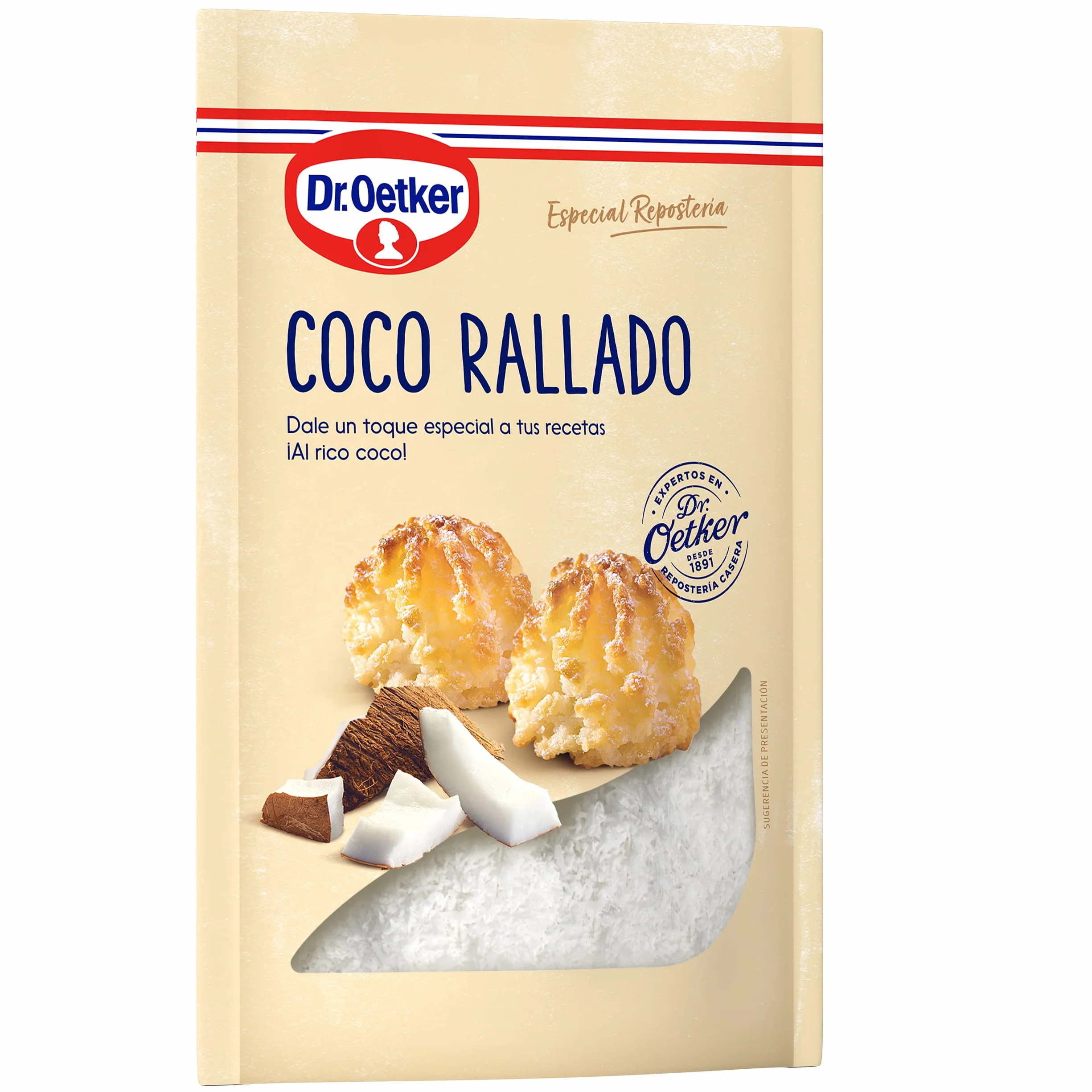 DR. OETKER Coco Rallado 100% Natural Sin Azúcar, 125g