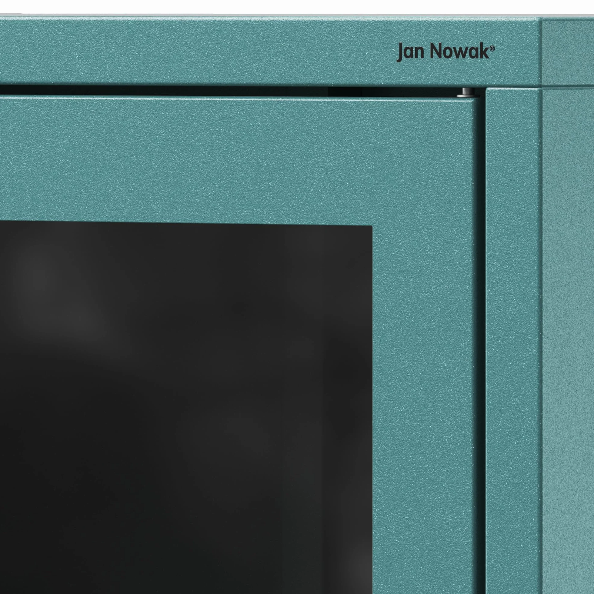 Jan Nowak Angelo - Armario Vitrina de 2 Puertas (80 x 185 x 45 cm, 4 estantes Ajustables, Vidrio Templado, Montaje en Pared) Azul Claro