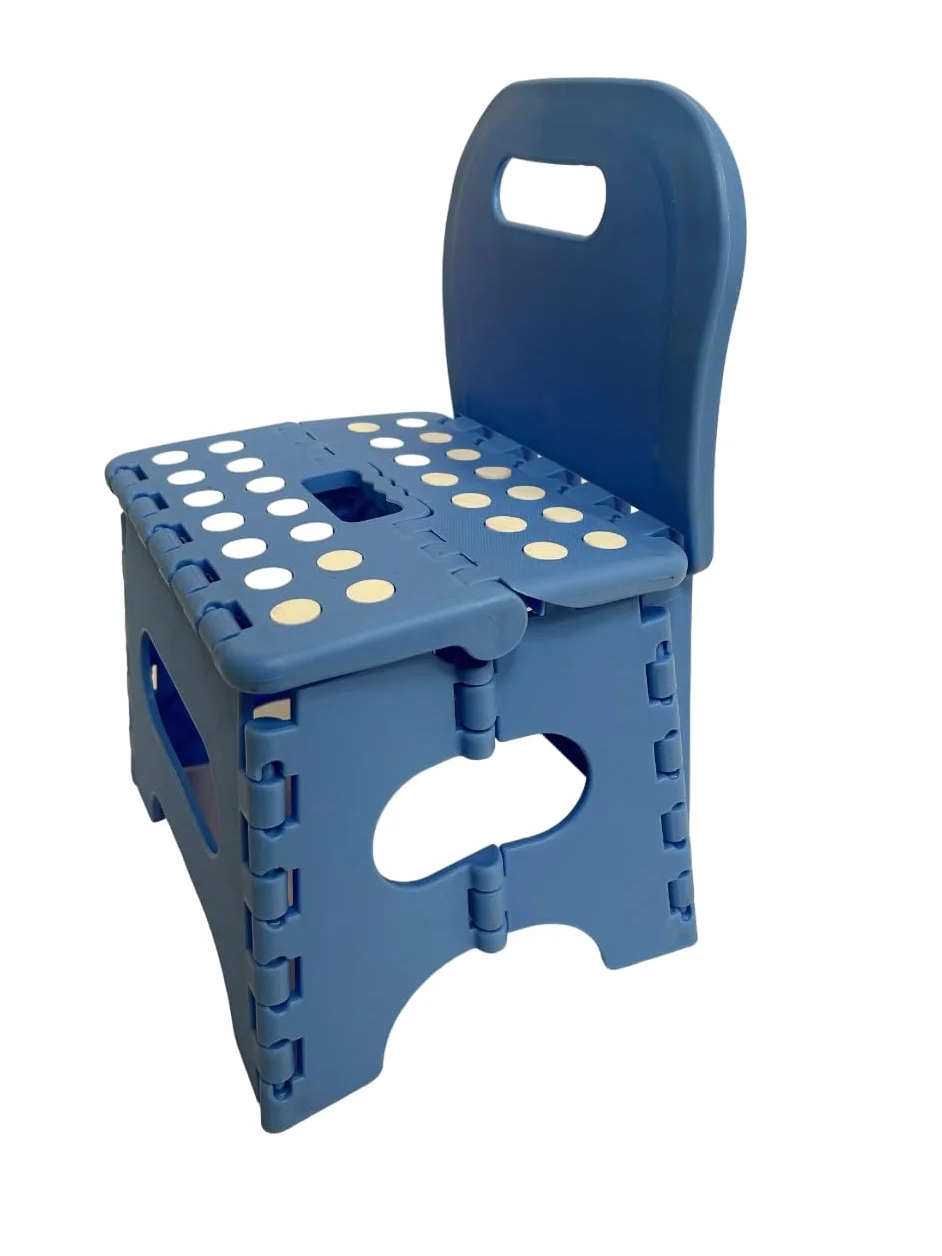 Silla infantil, silla infantil, silla de plástico, plegable y portátil, silla para niños, sillón con respaldo, silla y taburete plegable para niños con respaldo