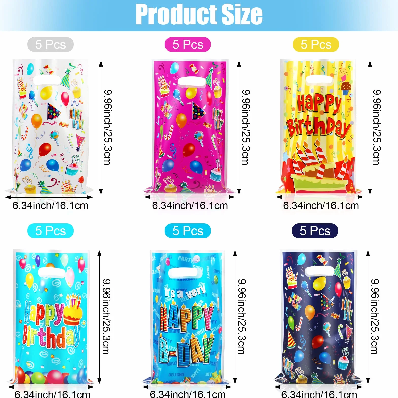 Annhao 30 Piezas Bolsas Regalo Cumpleaños, Bolsas de Regalo para Fiestas or Plástico Bolsitas Caramelos de Niños para Regalos fiestas de cumpleaños, Navidad, bodas, Bolsas galletas