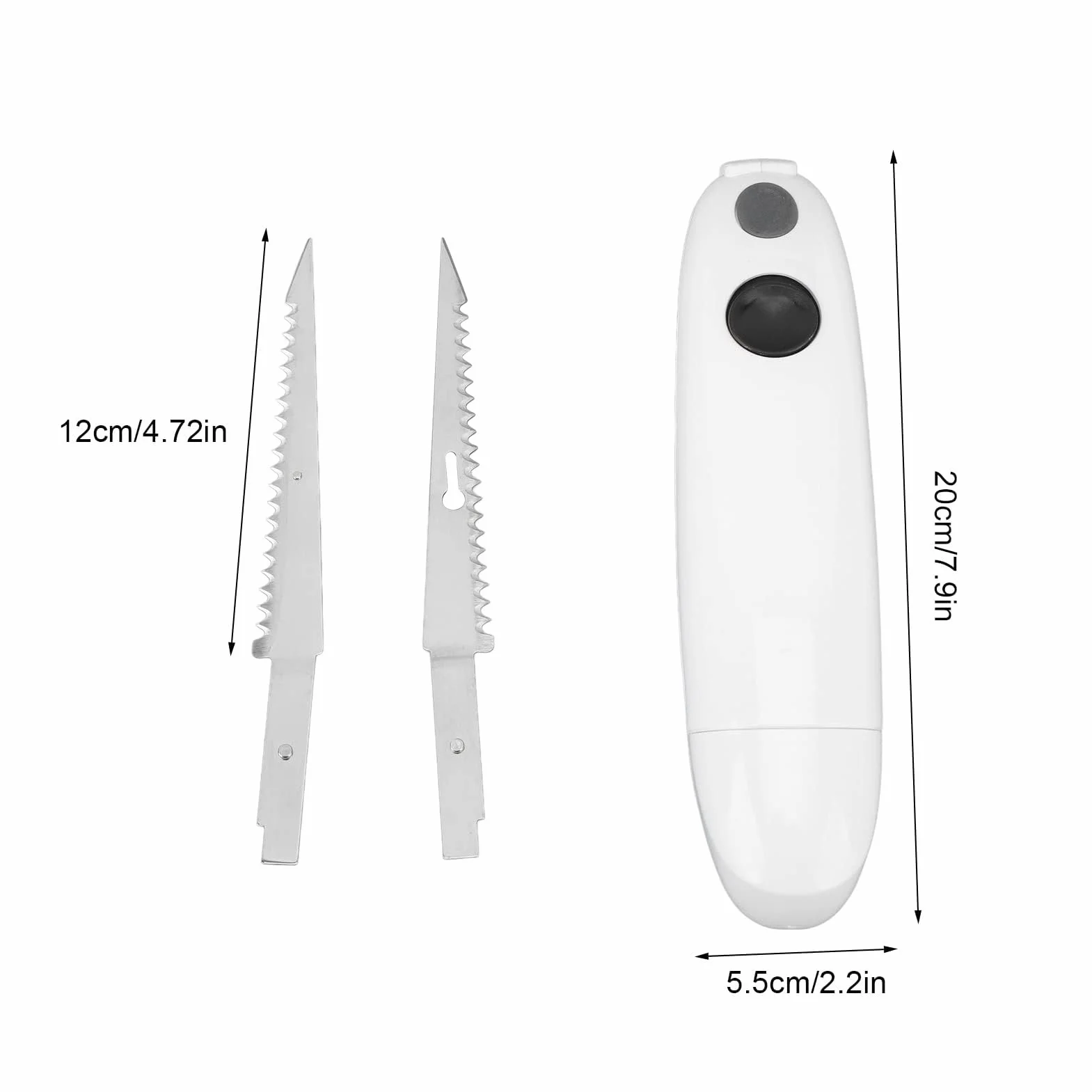 Cuchillo Eléctrico Inalámbrico para Filetear, Acero Inoxidable, Cuchillo para Trinchar, Cuchillo de Cocina para Pavo, Pan