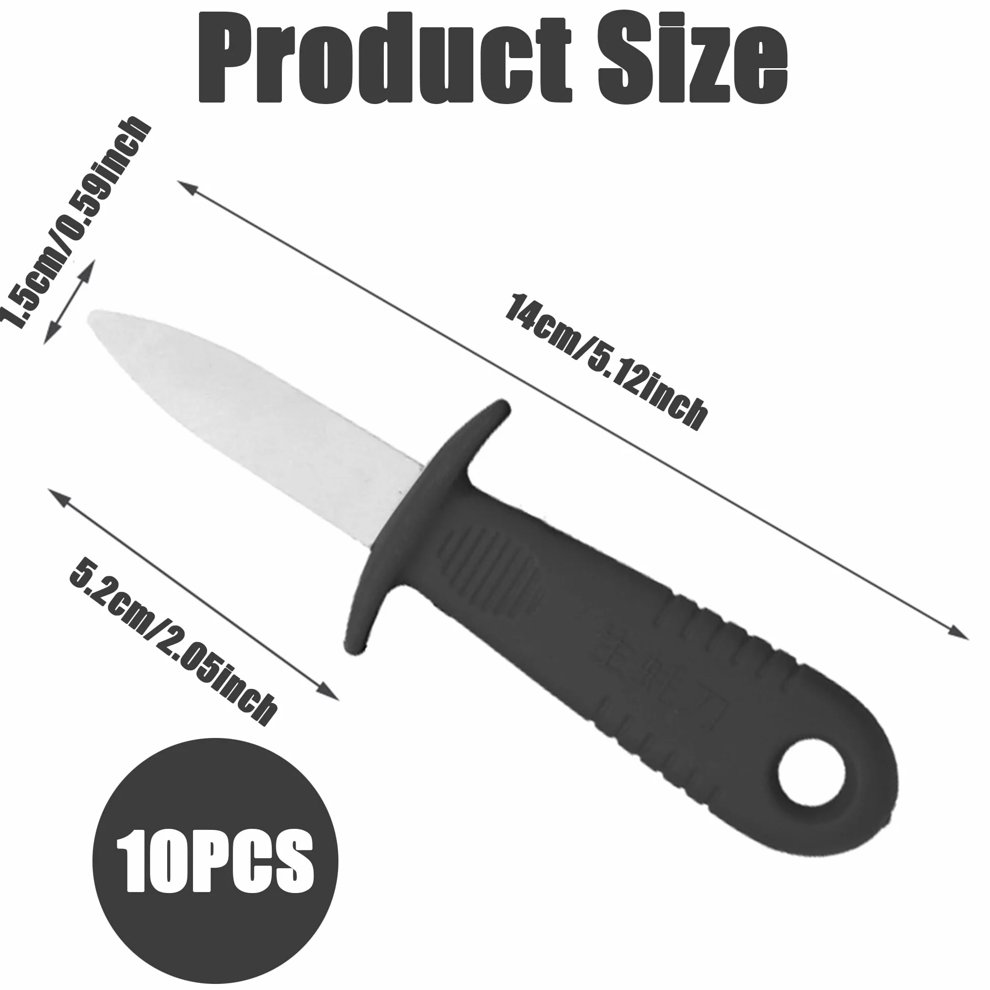 ZAHD 10 Piezas Shucker Set mariscos Cuchillo Ostras Profesional Abre Cuchillo para ostras Acero Inoxidable Abridor De Ostra Cuchillo para ostras de Acero para ostras, mariscos, mejillones (10)