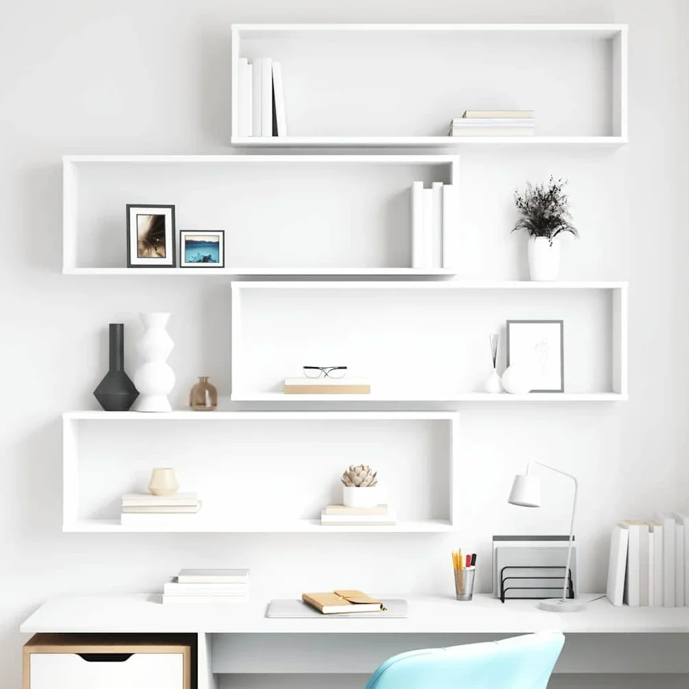 Estante Cubo de Pared 100x15x30 cm Madera contrachapada 4 uds