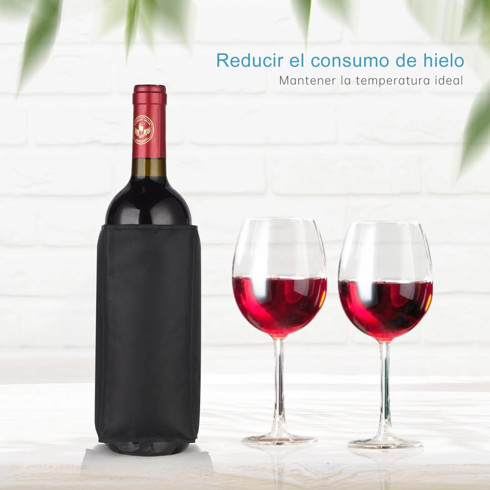 Funda Enfriadora de Botellas de Vino y Cava, Enfriadora de Vino Portátil, Ideal para Uso Diario o Regalo, Pack de 2