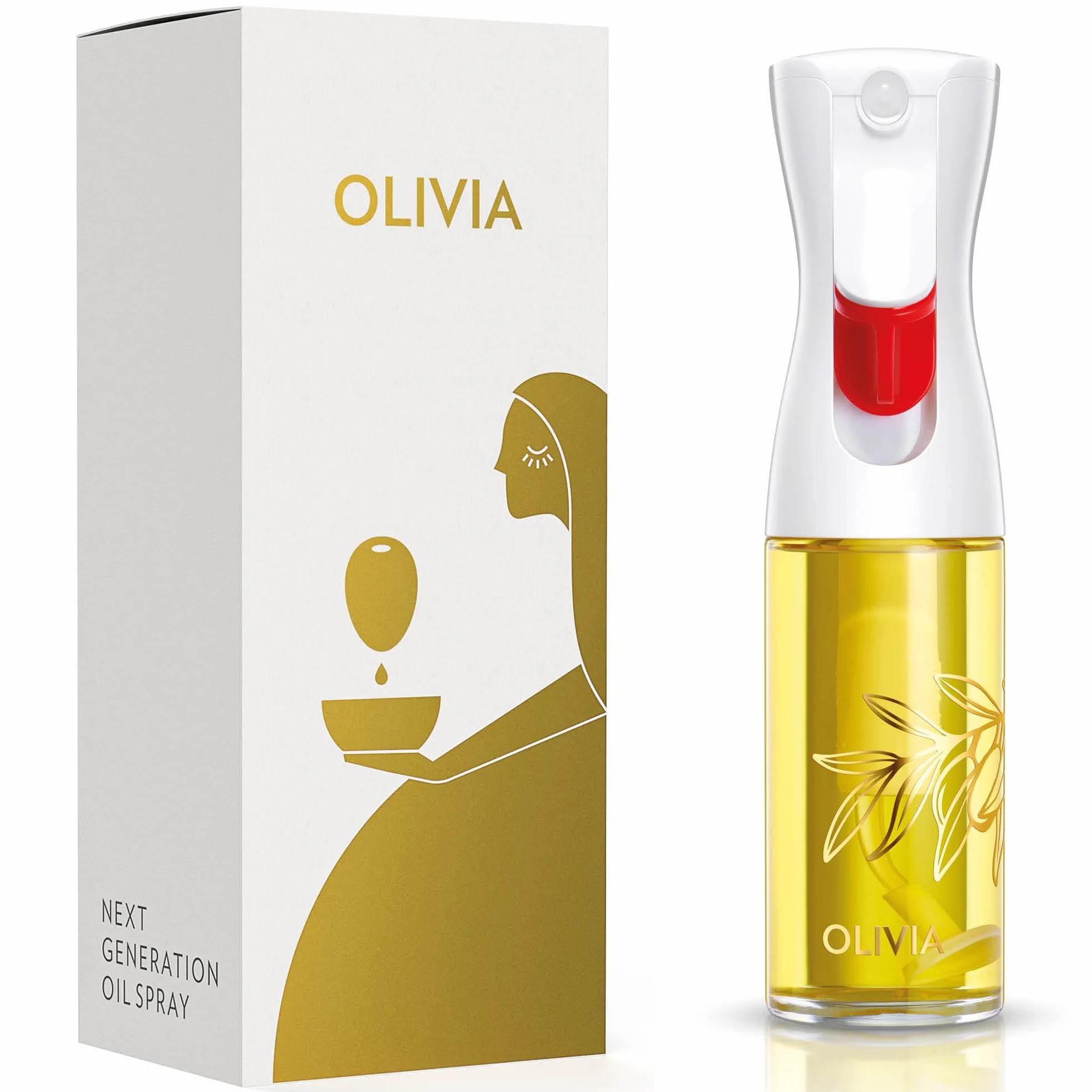 FLAIROSOL OLIVIA El Pulverizador de Aceite Avanzado Original para Cocina Barbacoas 130 ml Hojas Doradas