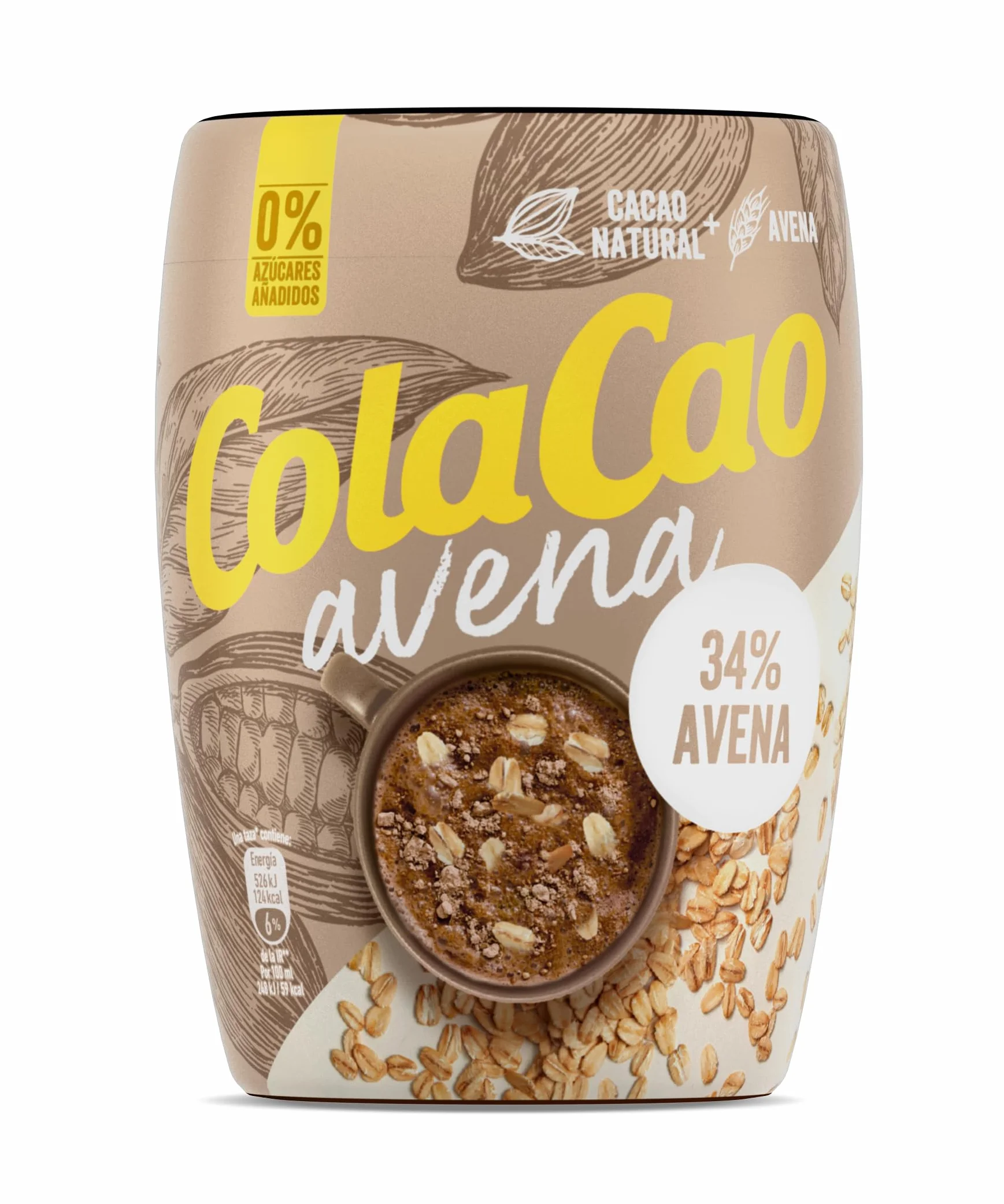 ColaCao Avena Cacao Soluble Natural con 0% Azúcares Añadidos 300g