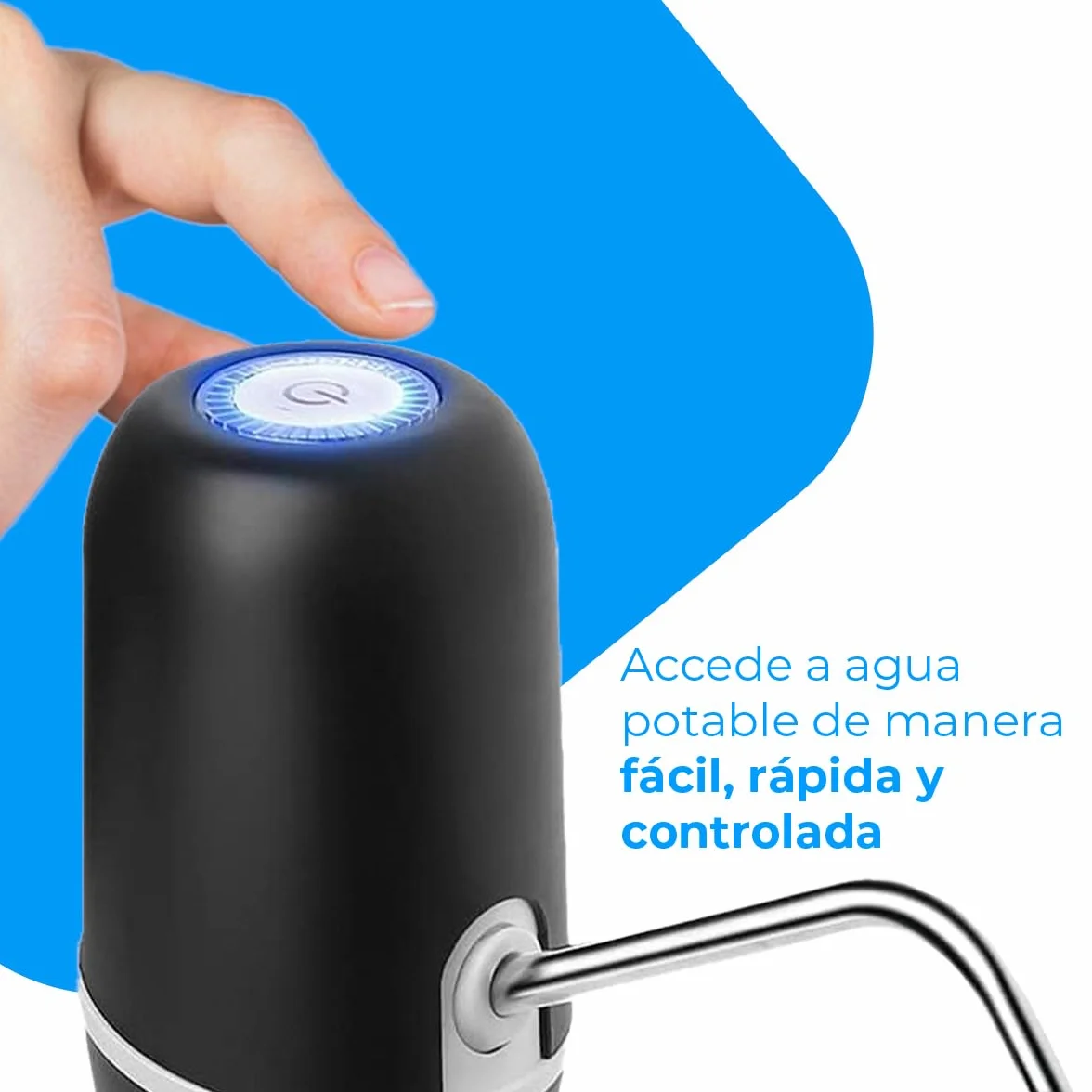 NK Dispensador de Agua Automático Carga USB 1200mAh Acero sin BPA Negro 16cm