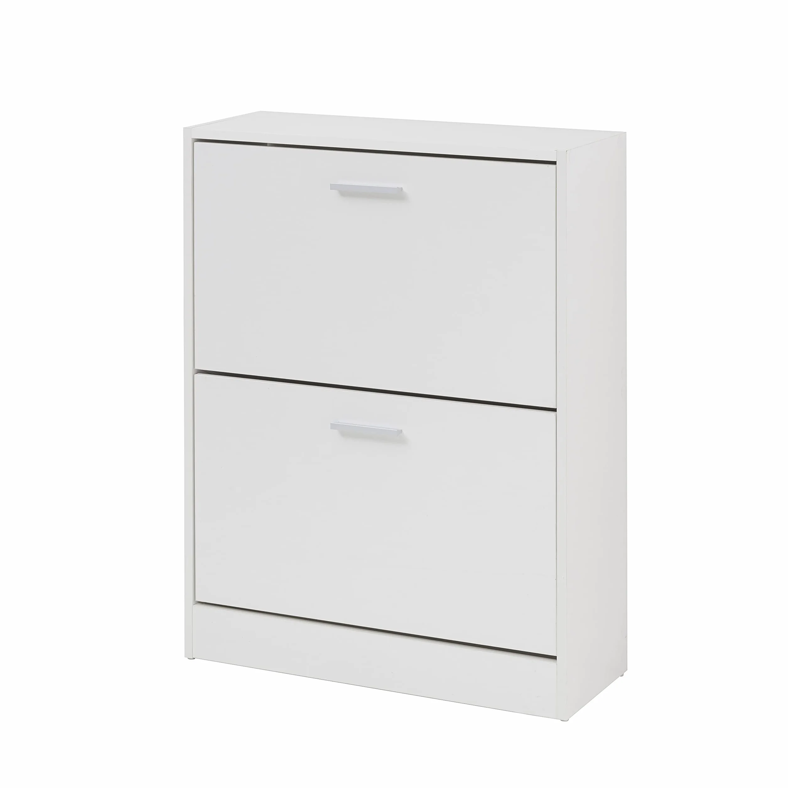 Baroni Home Zapatero con Puertas de Entrada en Madera Melamina. Armario de Zapatos 12 Pares con 2 Puertas abatibles y Doble Fondo 24x63x81 cm