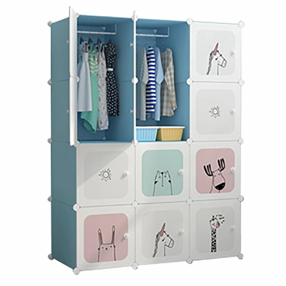 Armario modular infantil blanco 11 x 47 x 147 cm organizador ropa estantería almacenamiento