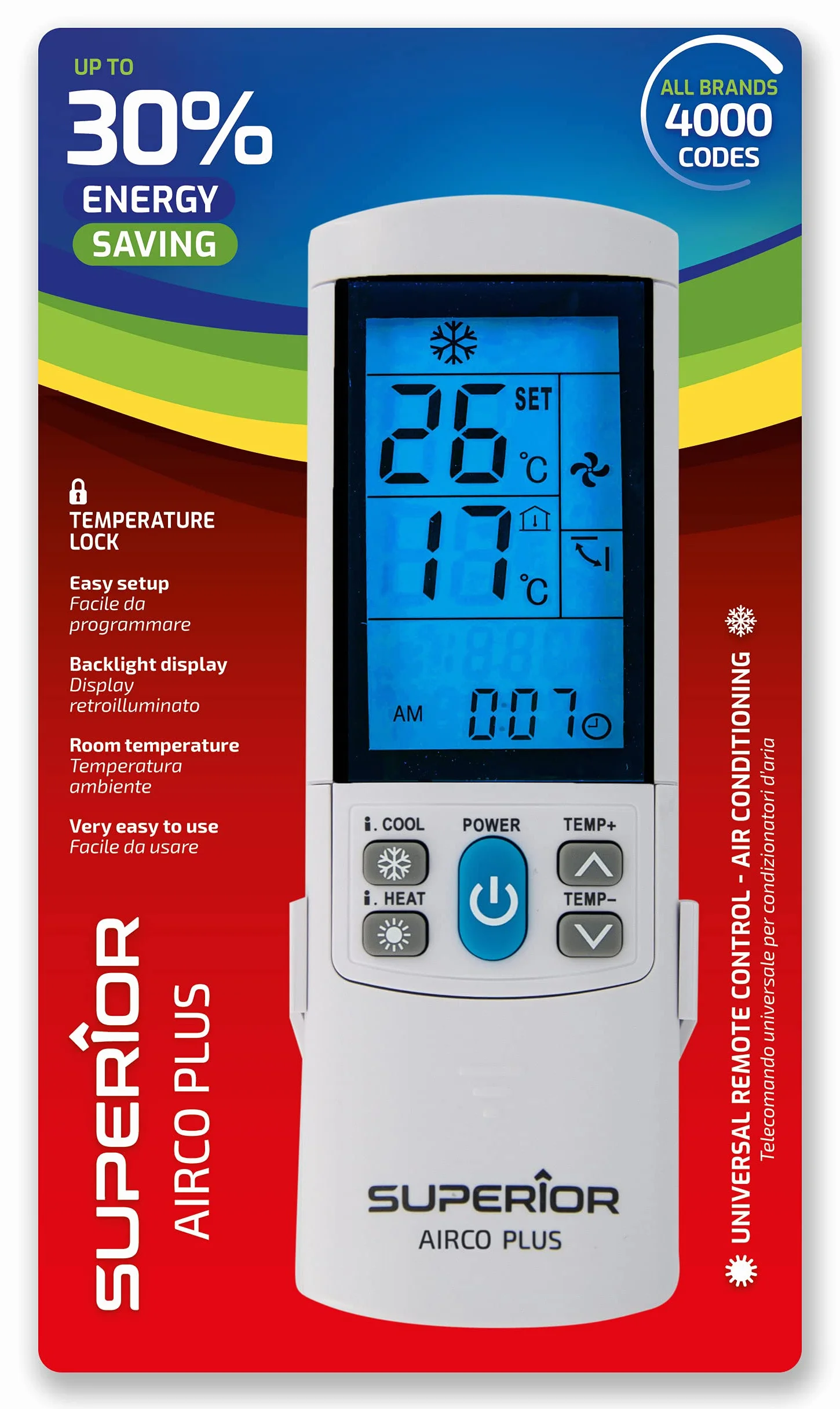 Superior Electronics AirCo Plus 8K Control Remoto Universal para Aire Acondicionado