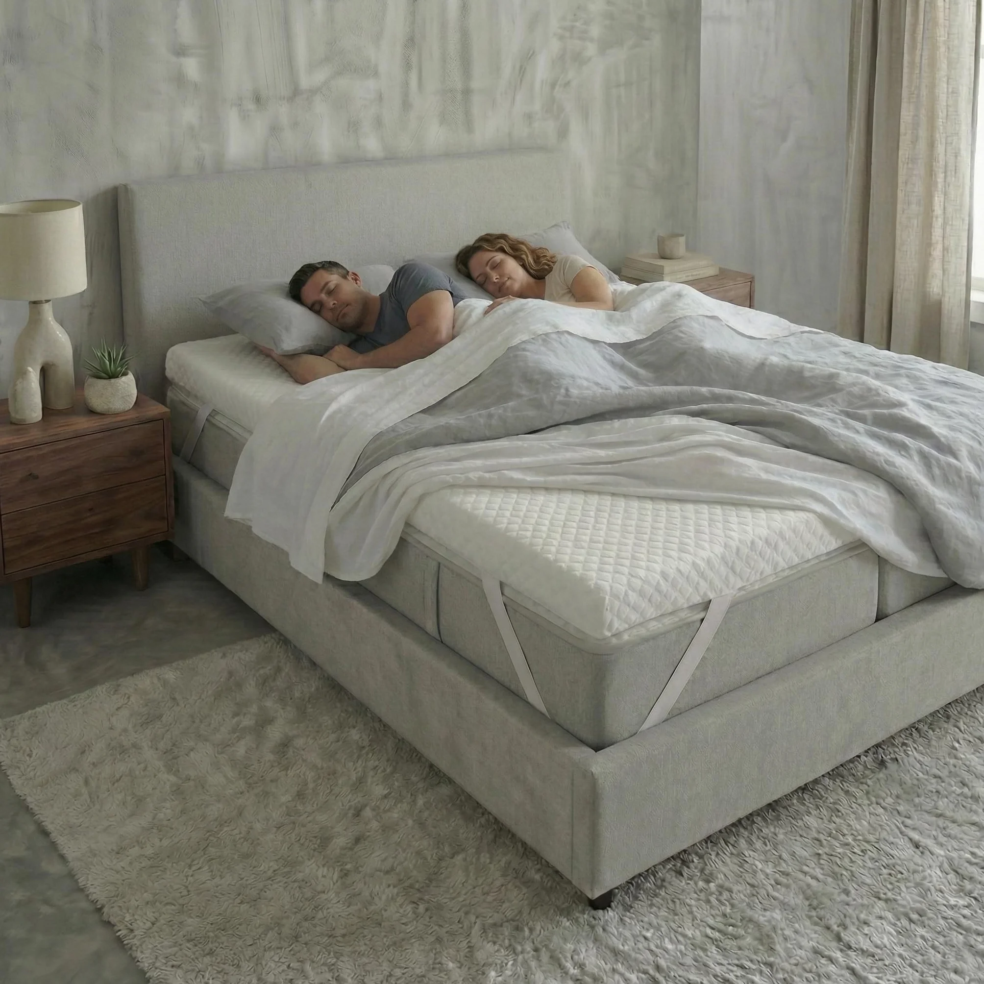Topper Viscoelástico 135x190 cm – Grosor 8 cm | Fabricado en España | Alivia la Presión | Reduce la Tensión Corporal | 100 % Viscoelástica | Funda Transpirable Desenfundable y Lavable | CertiPUR