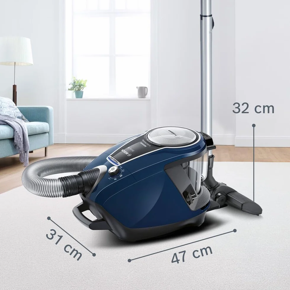 Bosch - Aspirador sin bolsa Relaxx Ultimate, Extremadamente silencioso 68 dB, 700 W, 3 litros, Azul, azul, BGS7RCL