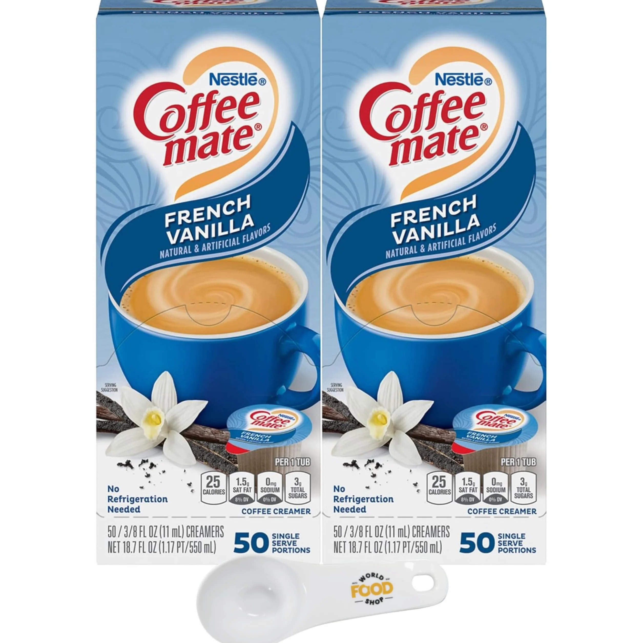 Nestle Coffee Mate Crema líquida para café vainilla francesa caja 50 unidades paquete 2