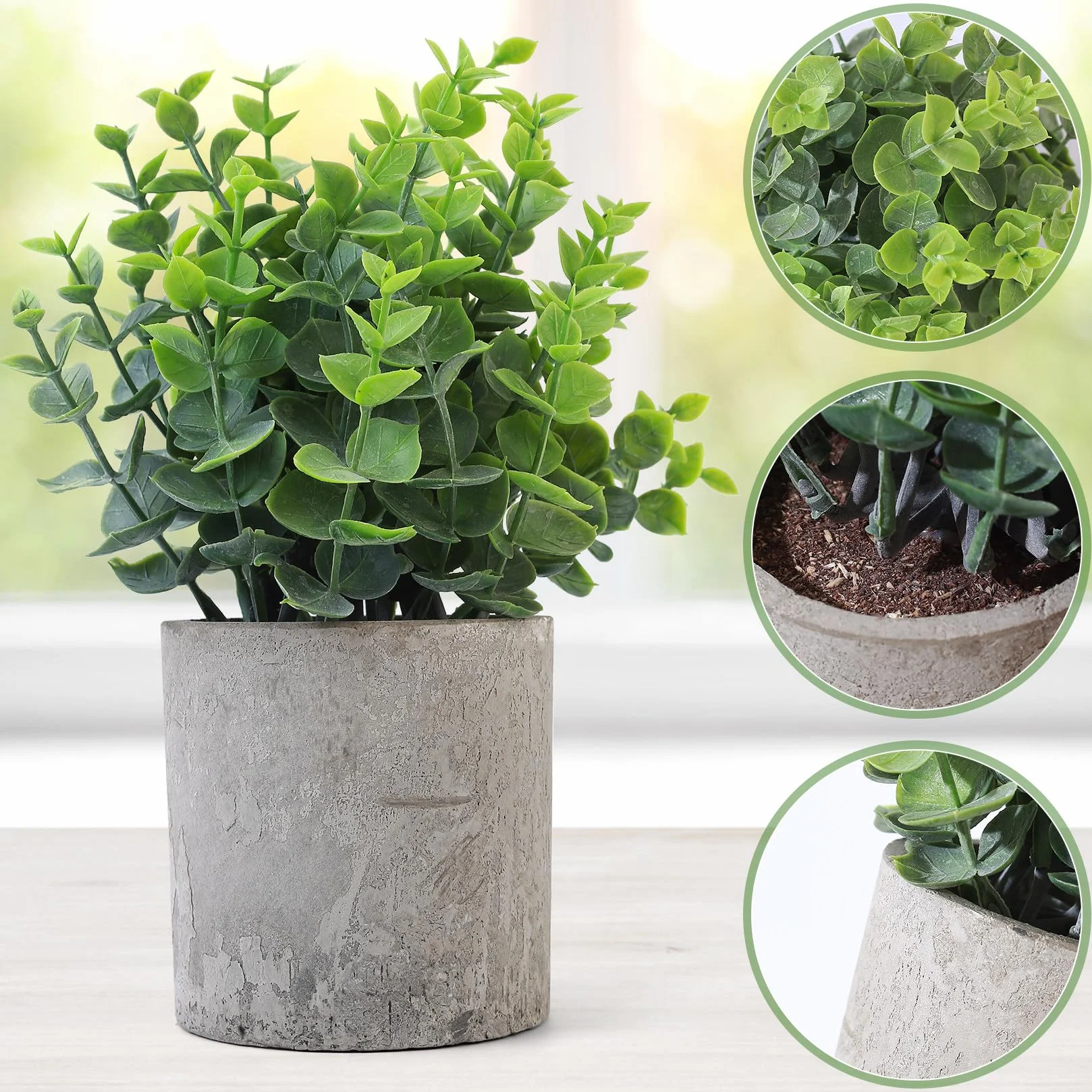 4 Piezas Plantas Artificiales Decorativas Pequeñas, Planta Artificial de Plástico de Serpiente Suculentas, Macetas Artificiales Decoracion para Decoración Baño Hogar Cocina Dormitorio Oficina Casa