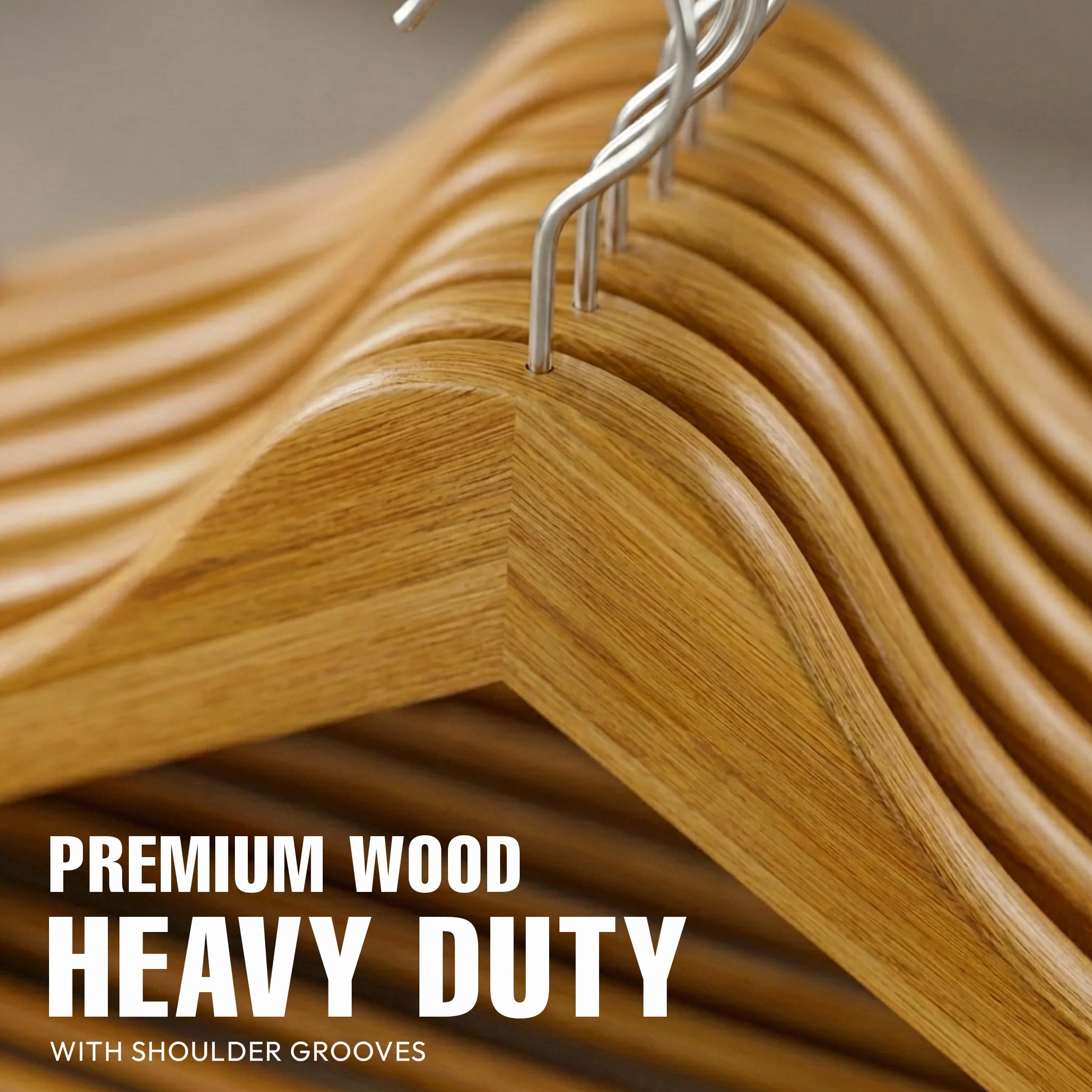 Utopia Home Paquete de 20 Perchas de Madera con Barra para Pantalones y Ranuras para los Hombros, Diseño Robusto y Delgado para Abrigos, Trajes, Pantalones y Chaquetas, Natural