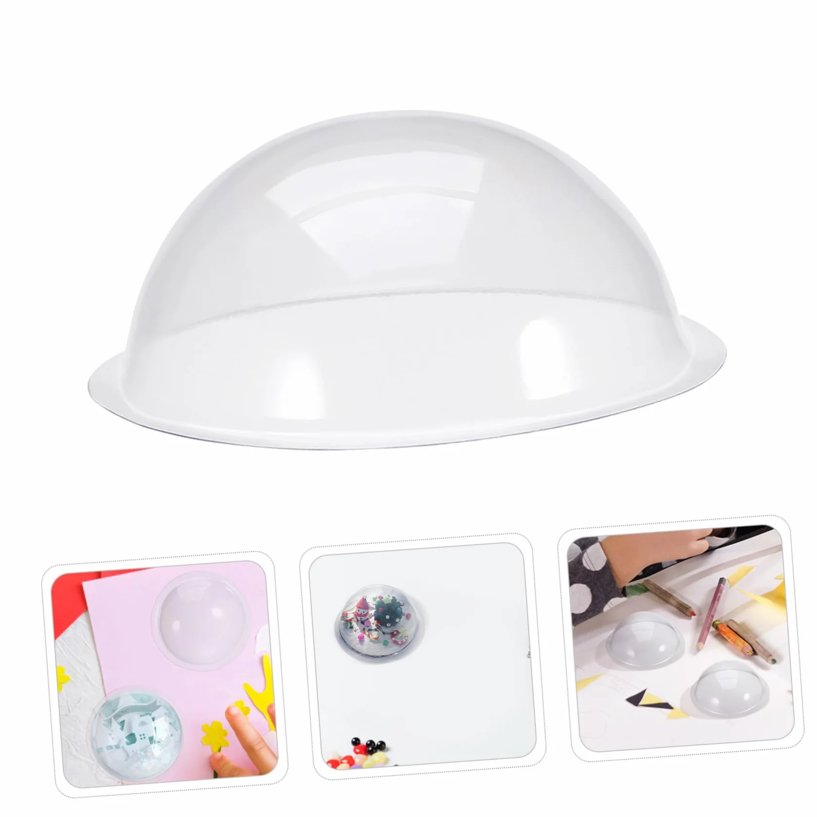 Anneome 12 Piezas Plastic Globe Hemisphere Covers Fillable DIY Ornament Domes Christmas Village Decorations