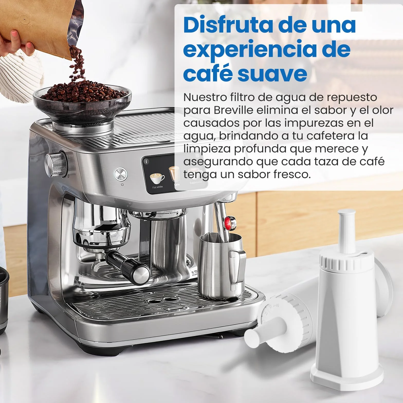 Filtro de agua de repuesto Sage SES008WHT0NEU1 compatible Barista Express (3)