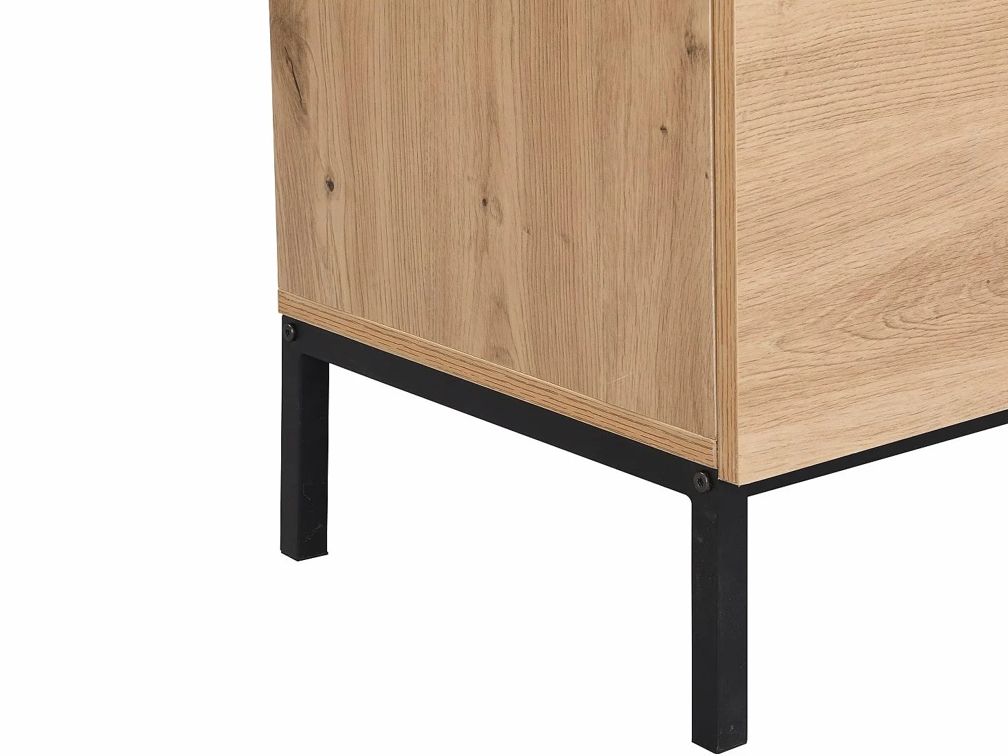 Vente-unique Secretario con 2 Puertas - MDF - Natural y Negro - MALEDA