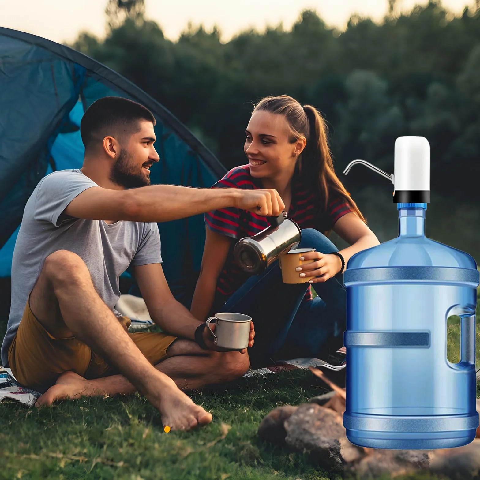 EASYSPEED Dispensador de Agua USB-C Bateria 1200 mAh Bomba Eléctrica Portátil Blanco