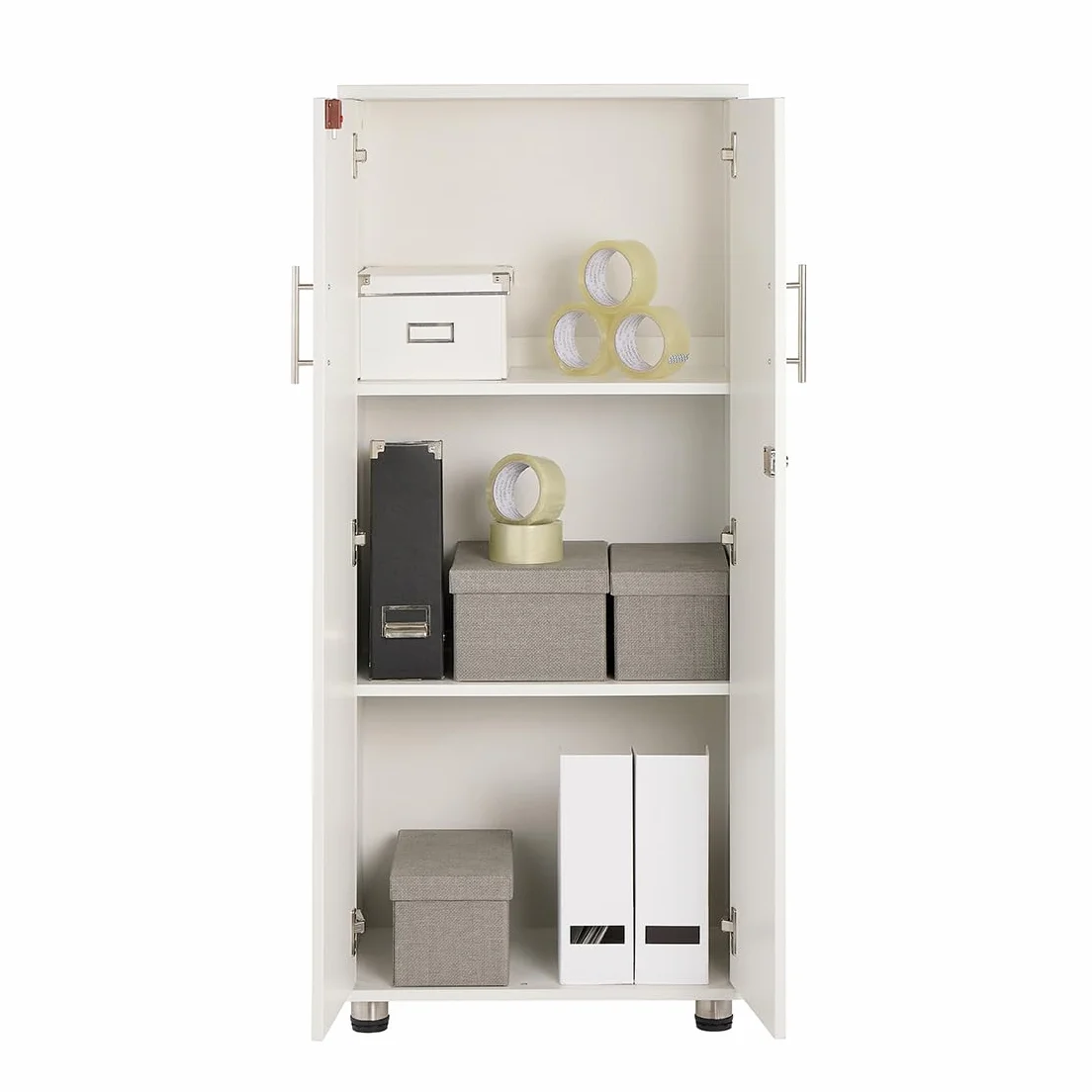 MMT Furniture Designs Armario de Almacenamiento, Madera reconstituida, White, 55cm x 35cm x 125cm