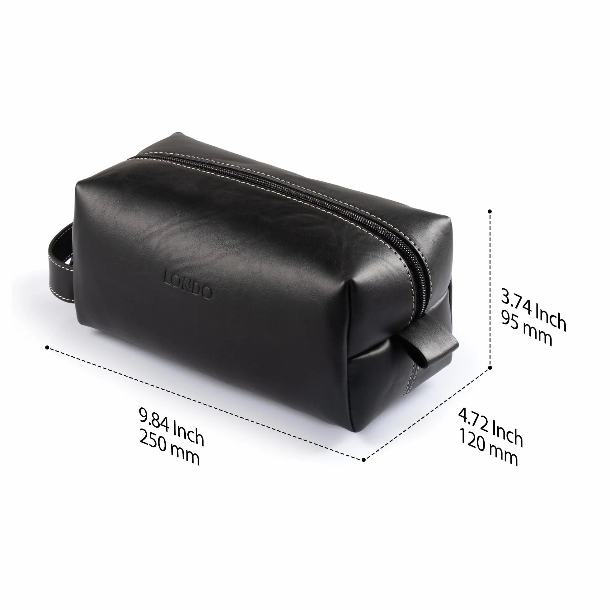 Londo Estuche de cuero para maquillaje y caja de reloj de viaje. Organizador de almacenamiento protector duradero y elegante de alta calidad para artículos de tocador y accesorios versátiles, Negro