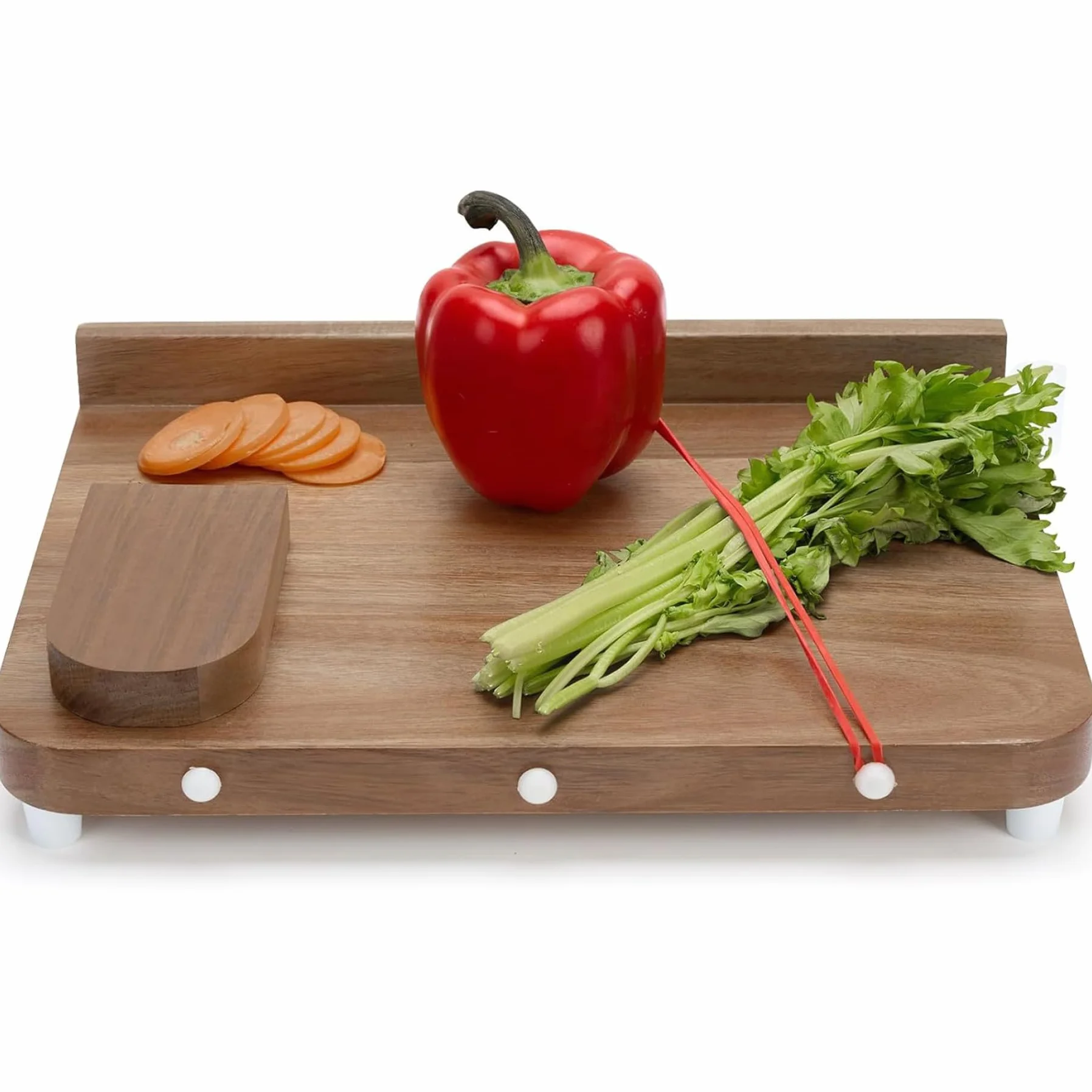 Tabla de cortar con una mano, tabla de cortar adaptable con una mano, ayuda para picar de madera para discapacitados con púa, fondo antideslizante y superficie lisa para carne de frutas y ve