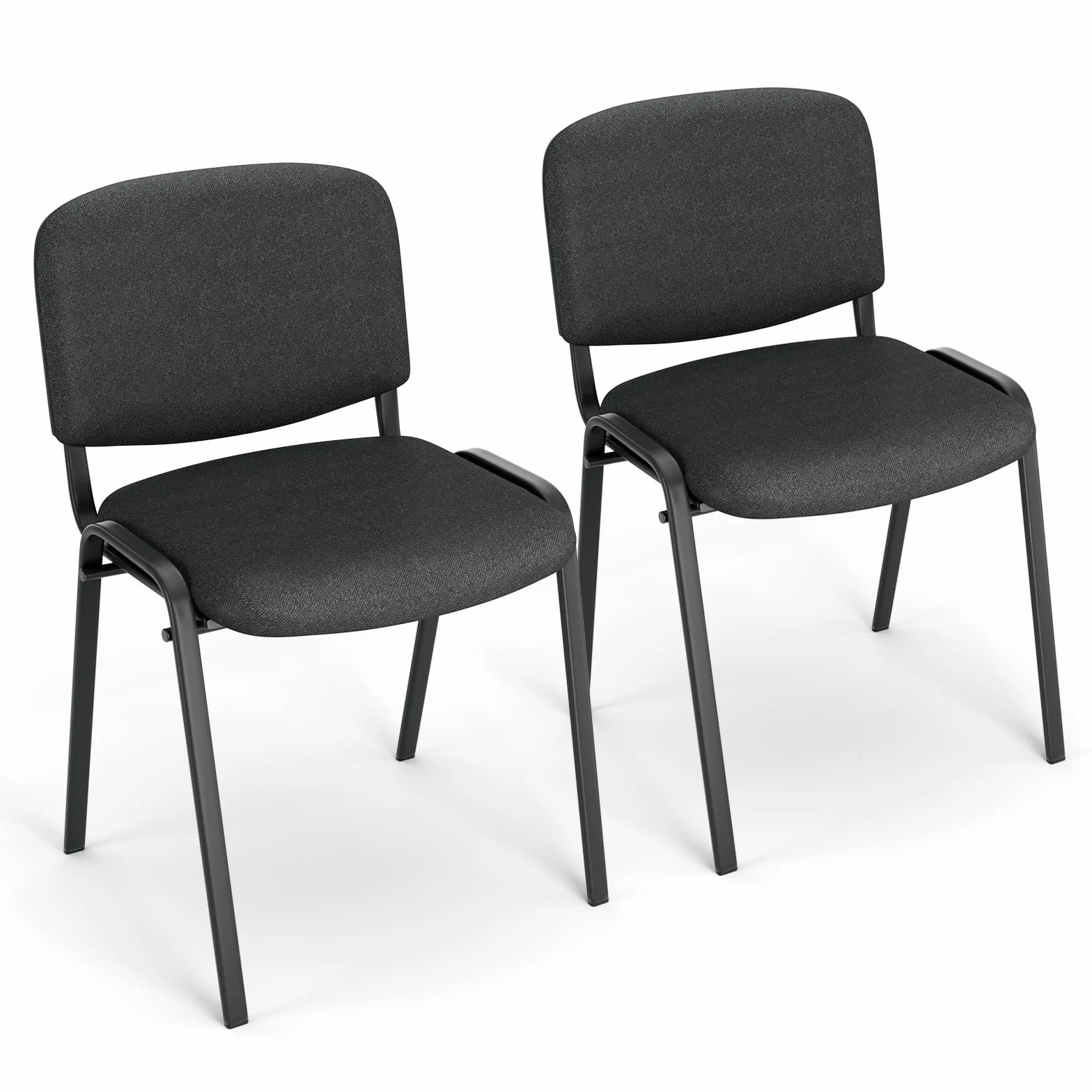 BASETBL Silla de Conferencia Apilable, Silla Visitante con Relleno y Estructura Metálica, 2 Unidades