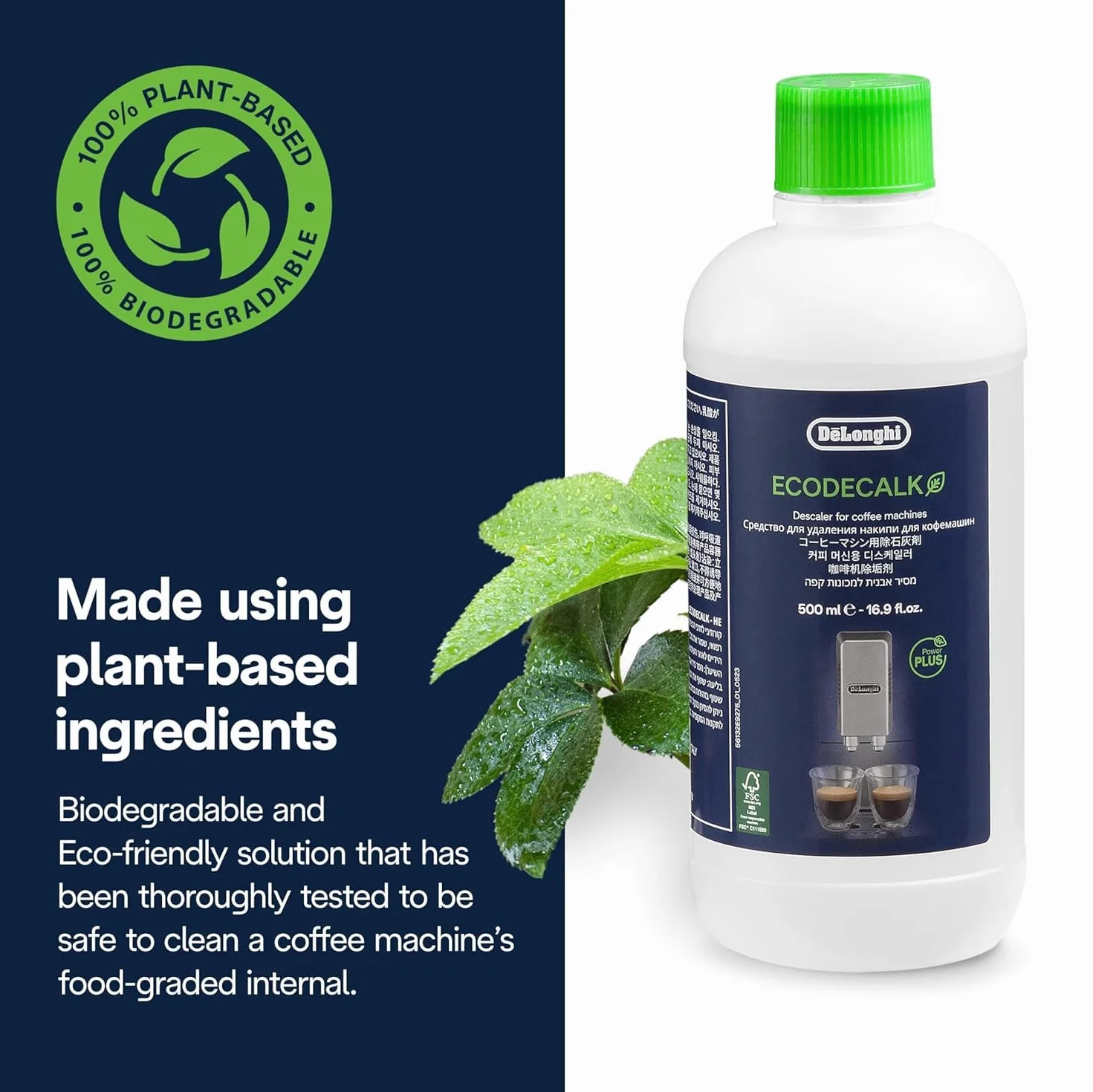 DeLonghi EcoDecalk Descalcificador Cafetera Líquido Botella 500 ml
