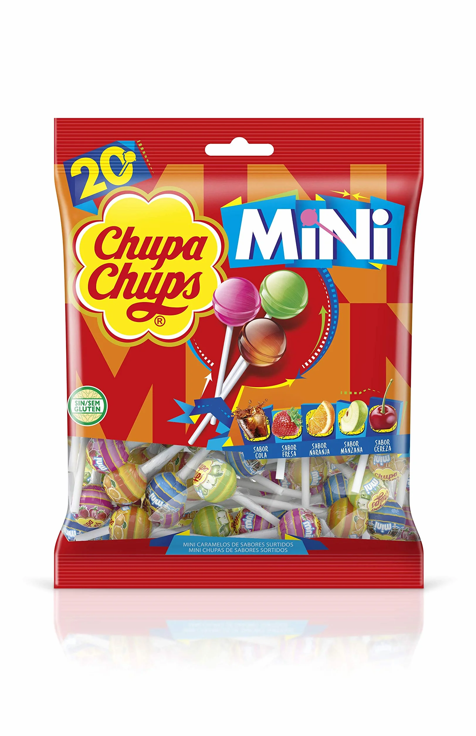 Chupa Chups Mini Caramelo con Palo Sabores Variados Bolsa 20x6g
