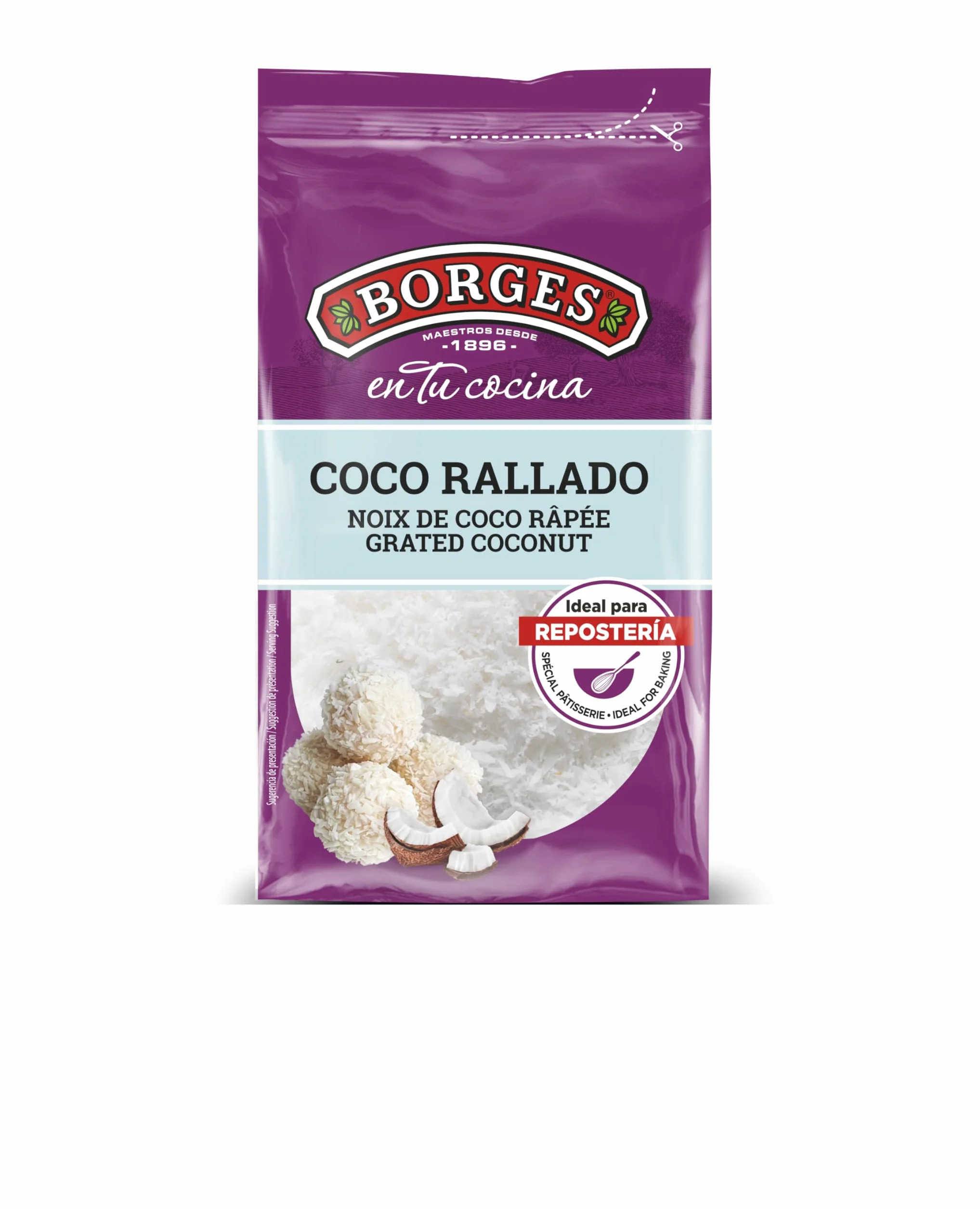Borges Coco Rallado Óptimo para Repostería Sin Lactosa Sin Gluten Vegano 200g