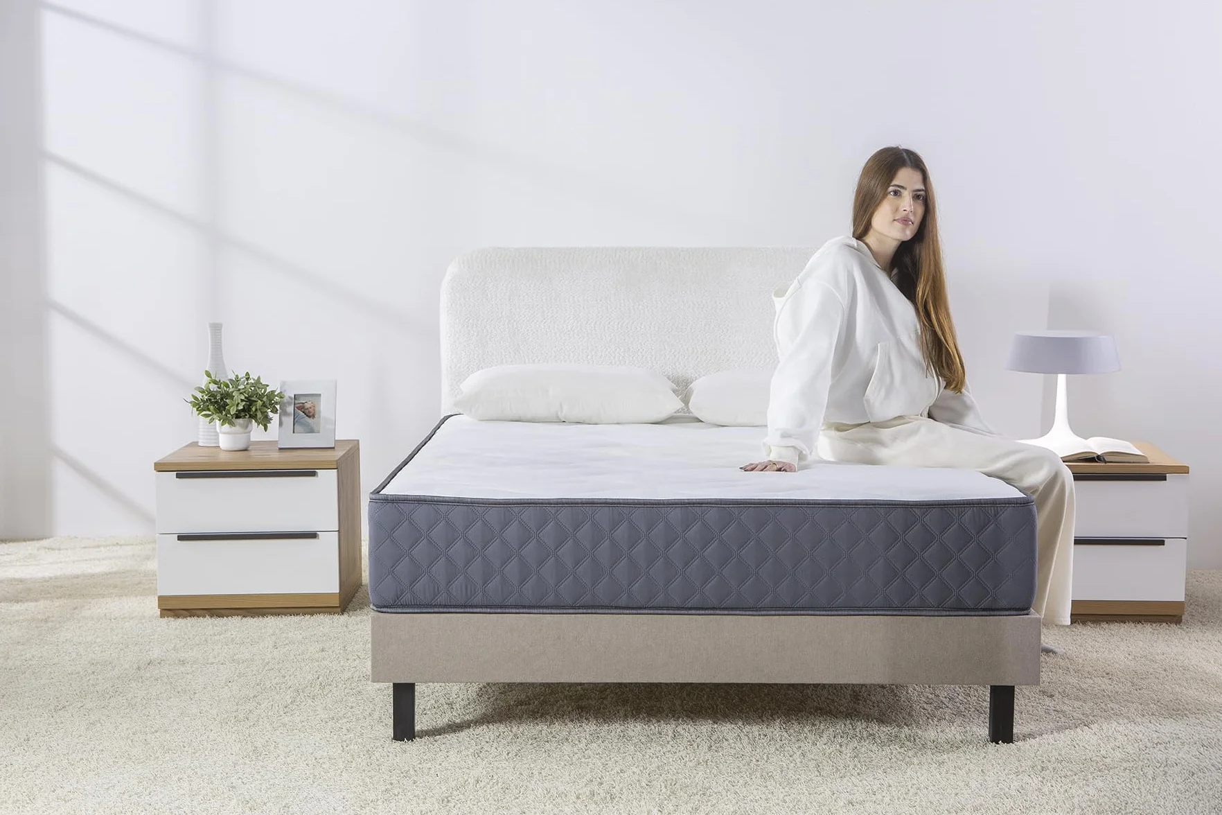 Todocama - Colchón viscoelástico 140x200 cm, Pure Flow MAX Multicapa, Altura 21 cm, firmeza Media/Alta, Tratamiento antiácaros, antibacterias e hipoalergénico. Fabricado en España.