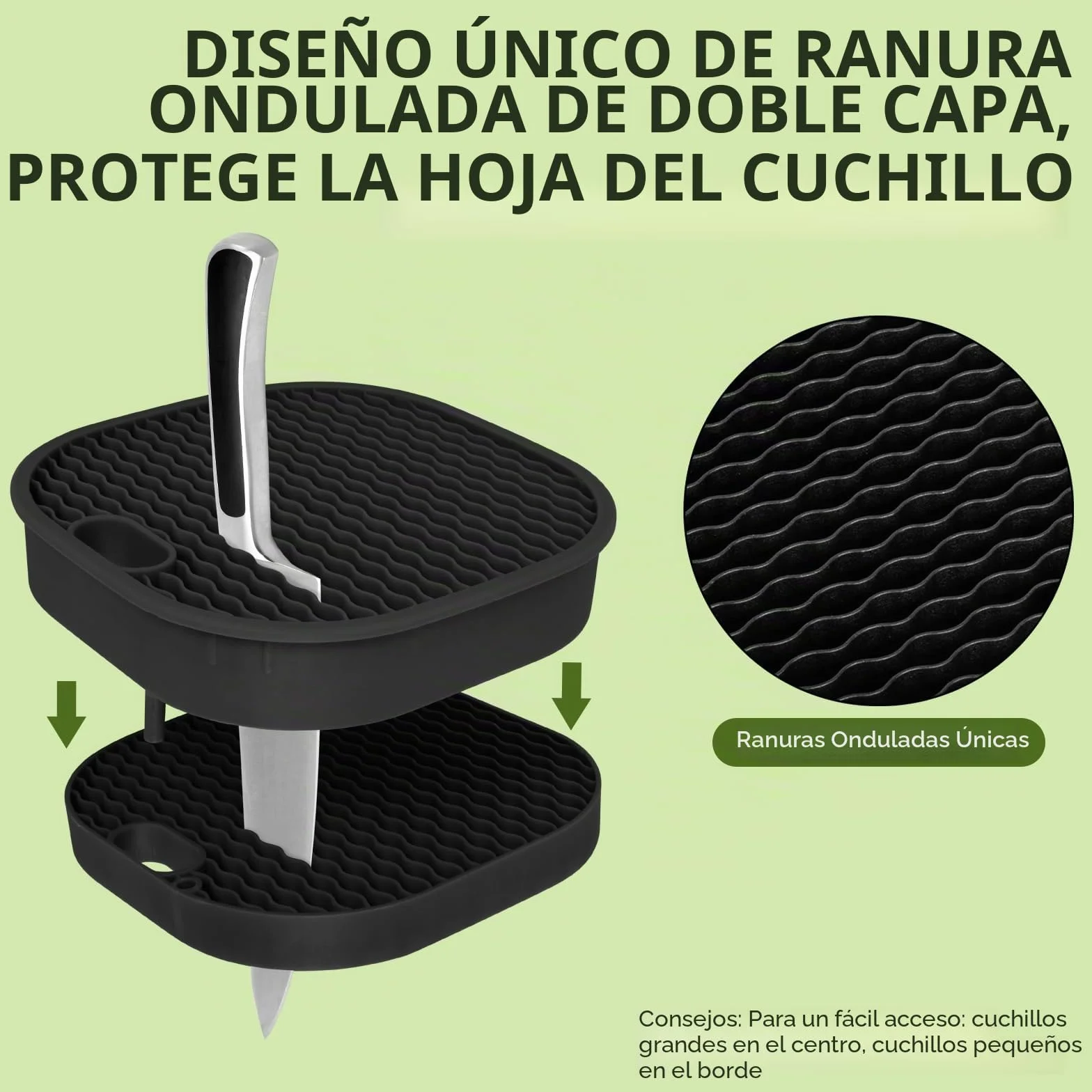 Bloque para Cuchillos sin Cuchillo, Porta Cuchillos Cocina con Piedra de Afilar, Universal Soporte Cuchillo Desmontable