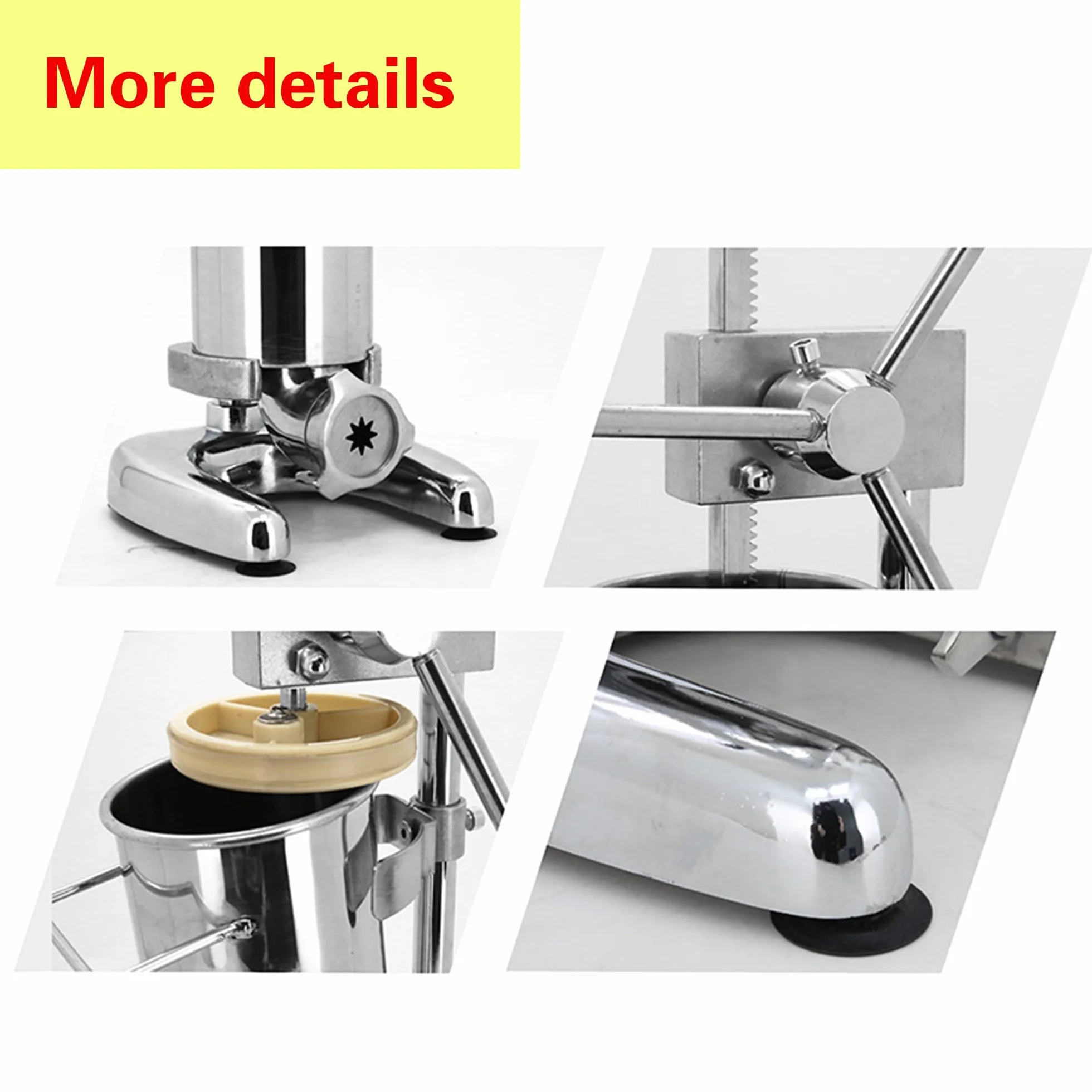 Máquina Comercial Vertical Para Hacer Churros, 5 Boquillas/moldes, Churrera Española De Acero Inoxidable Para Donas/churros Rellenos, Ideal Para Hogar, Restaurantes Y Panaderías 2L