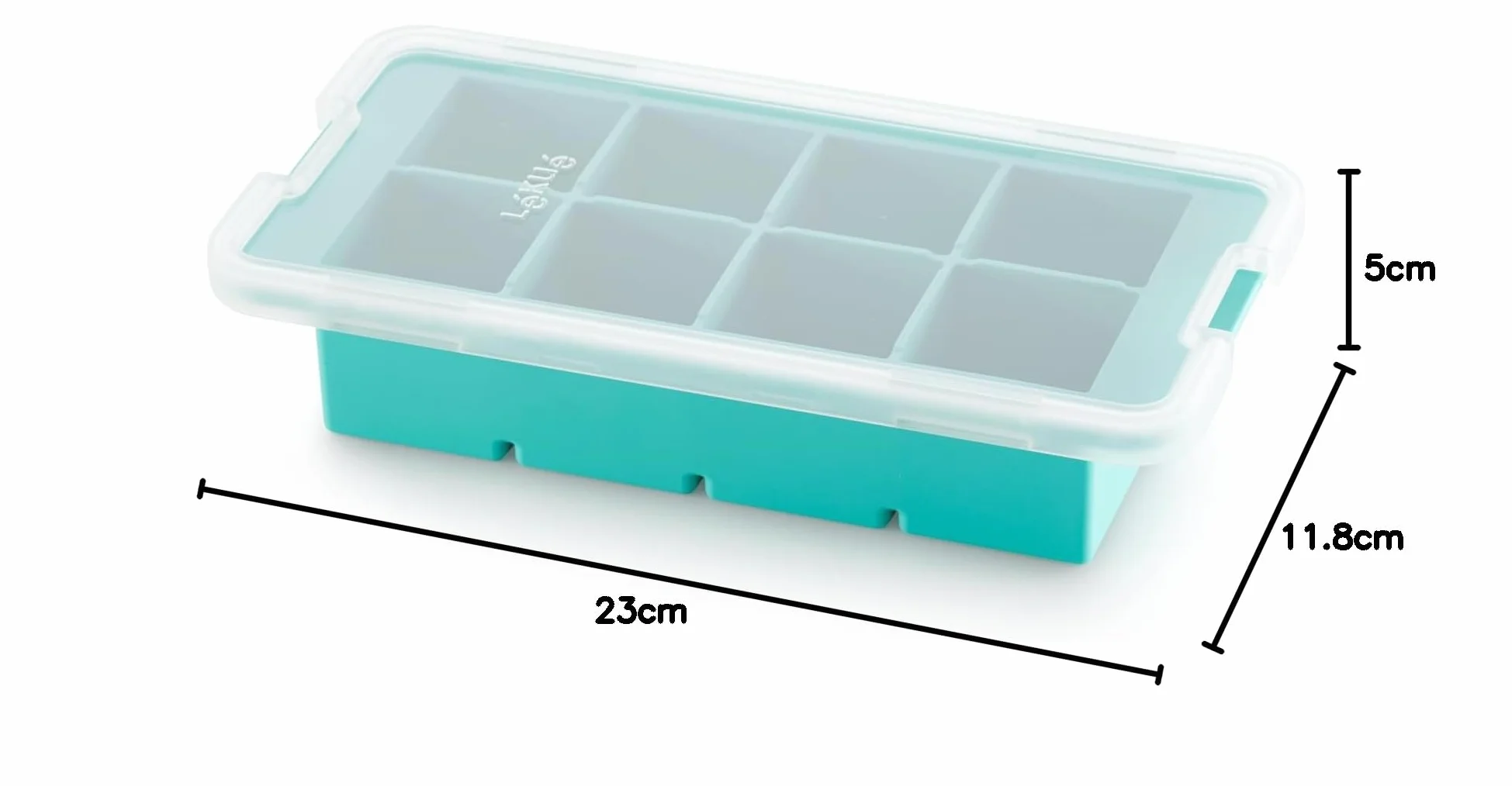 Lékué Bandeja de Silicona para Cubitos de Hielo XL Cuadrada