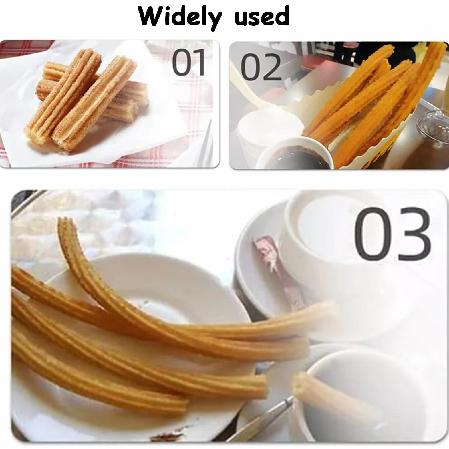 Máquina para hacer churros manual, máquina para hacer rellenos de churros, máquina para hacer churros de rosquilla española manual comercial de 2L/3L con 5 tipos de moldes, para restaurantes,3L