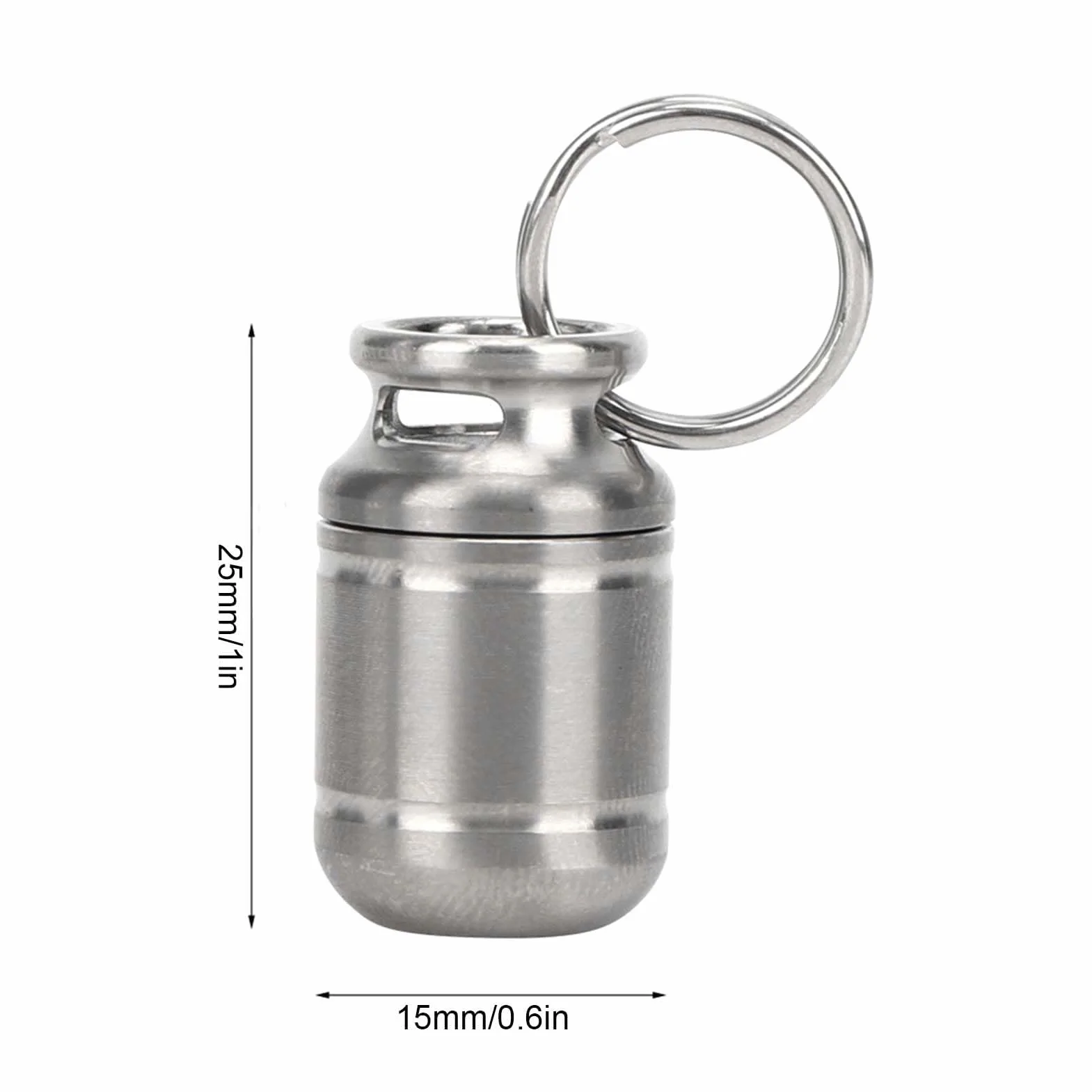 Mini botella de almacenamiento de pastillas impermeable, soporte de aleación para medicamentos portátil, organizador para acampar