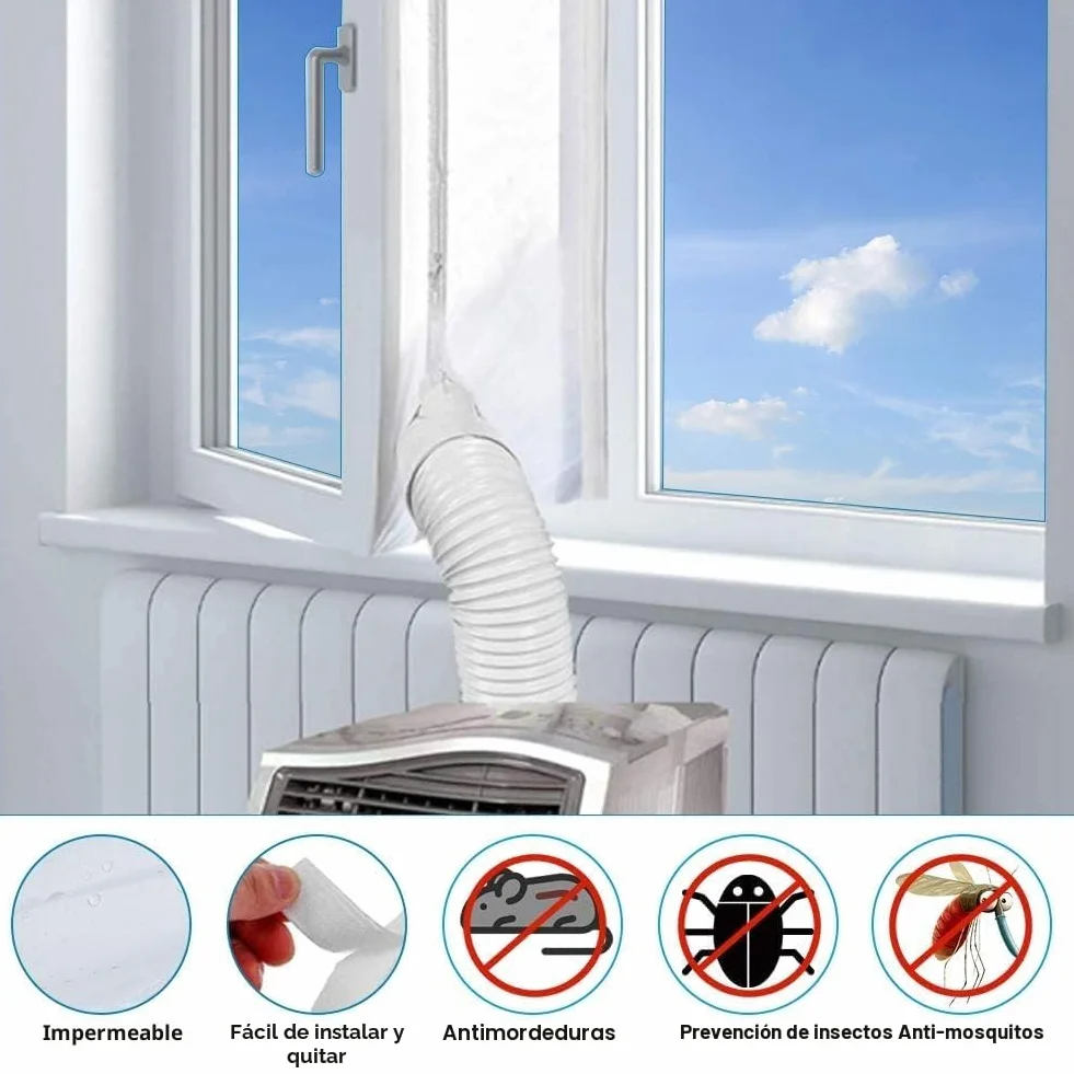 Kit Ventana Aire Acondicionado Portátil 400CM, Cubierta Aislante Bloquea Aire Caliente