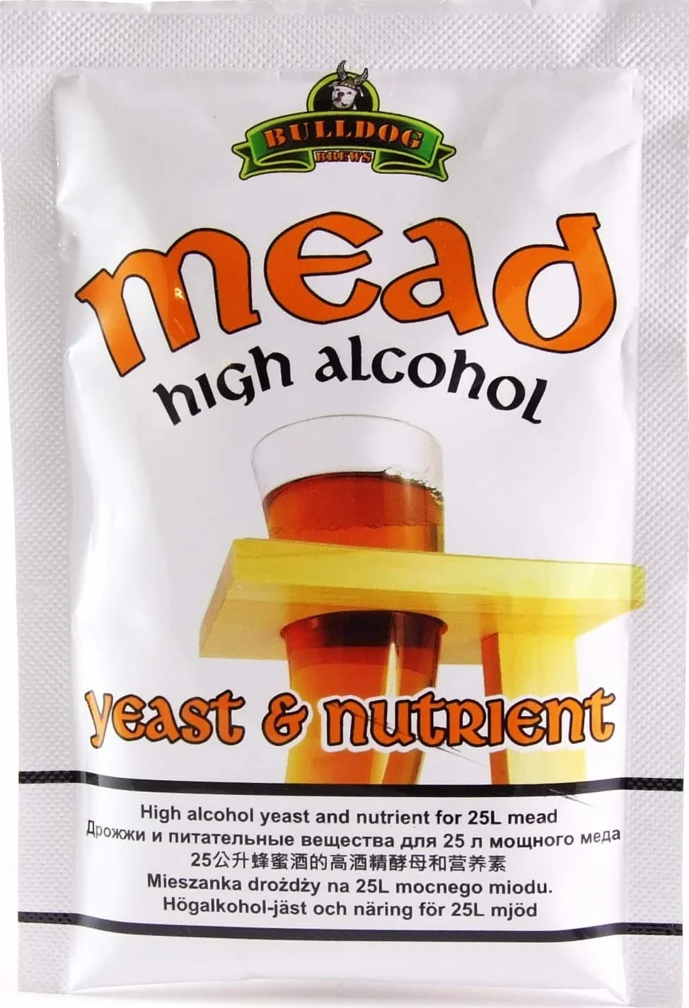 Bulldog Mead Yeast + Nutriente 28g/25L – Levadura Activa para Hidromiel
