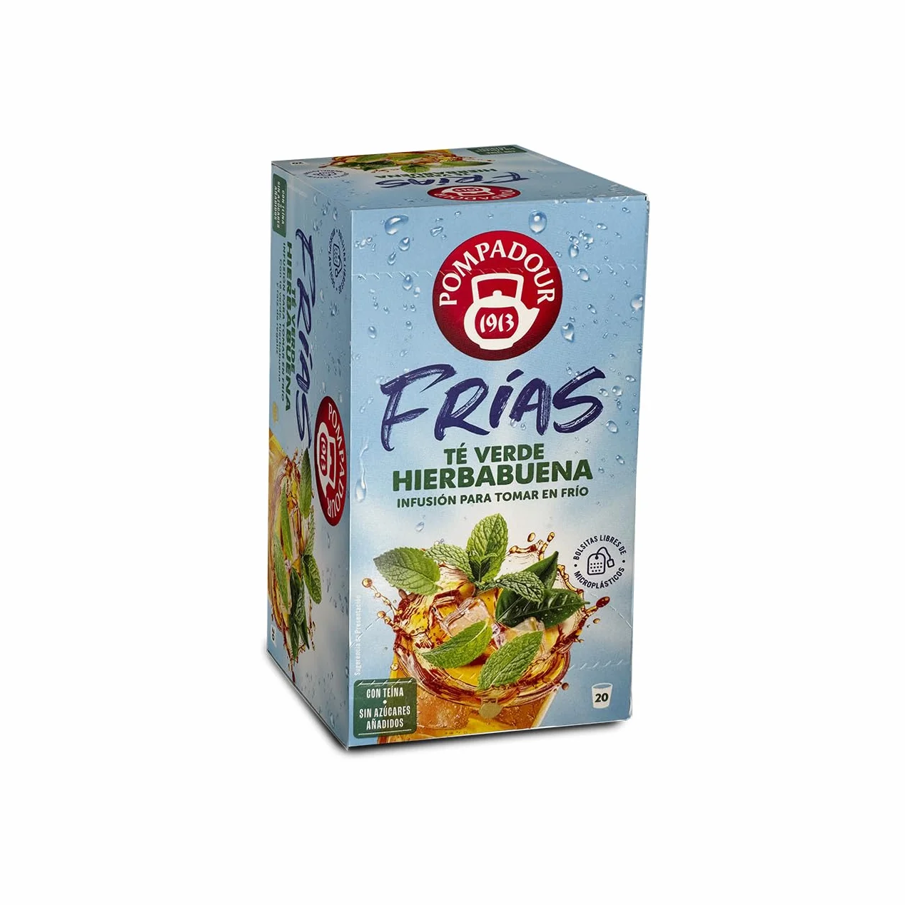 Pompadour Té Verde Hierbabuena Agua Fría 20 Bolsitas 2 Gr