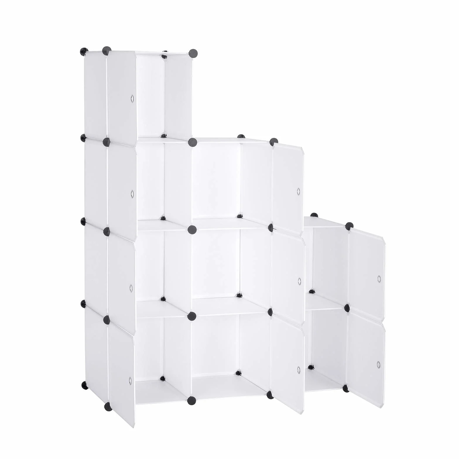 WOLTU Armario Modular Estantería 9 Cubos con Puertas 111x37x111cm Blanco