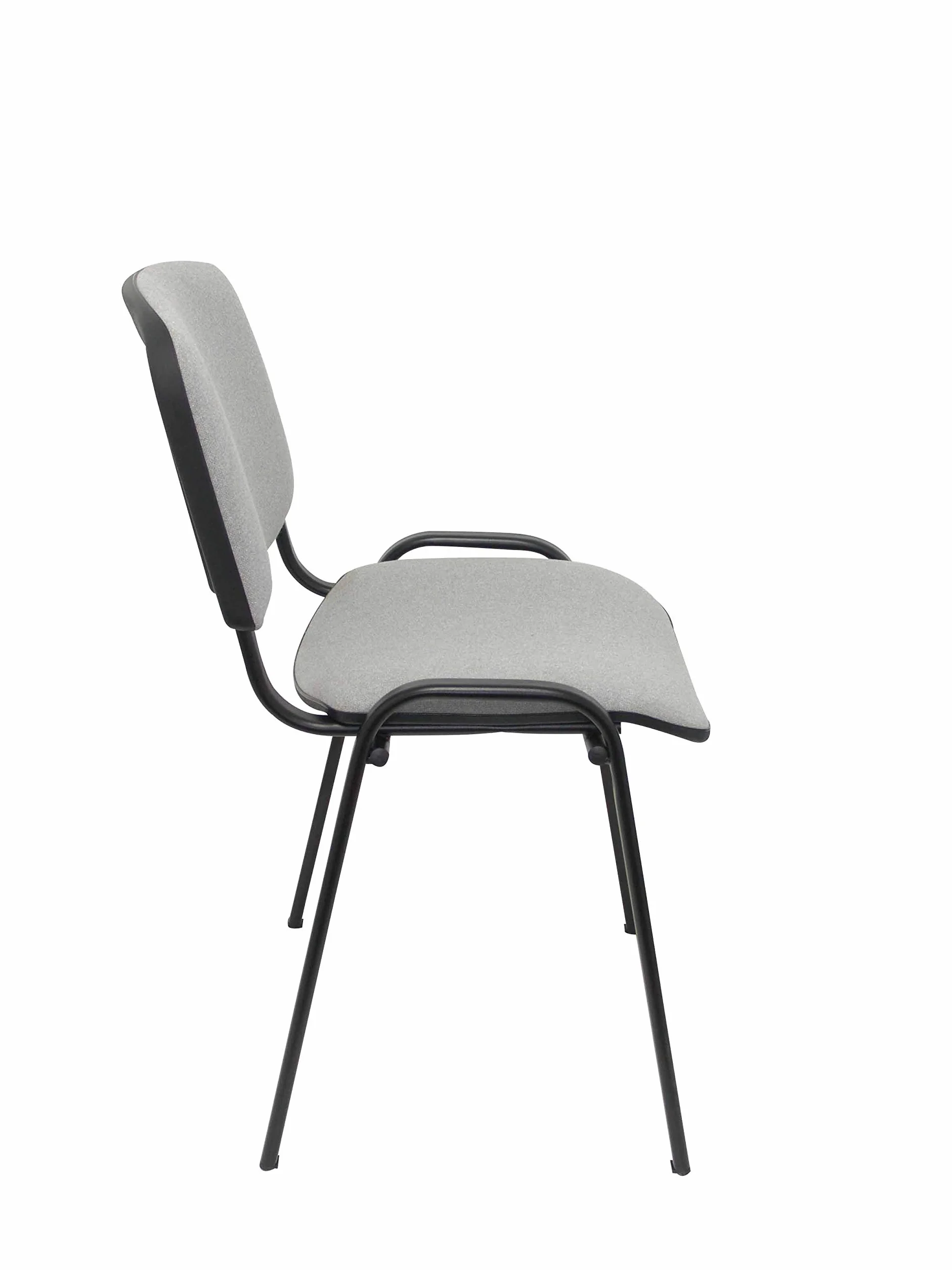 Piqueras y crespo 2454140031 - Pack de 4 sillas confidentes ergonomica, apilable, Multiusos y Estructura en Color Negro Asiento y Respaldo tapizados en Tejido Aran Color Gris Modelo alcaraz