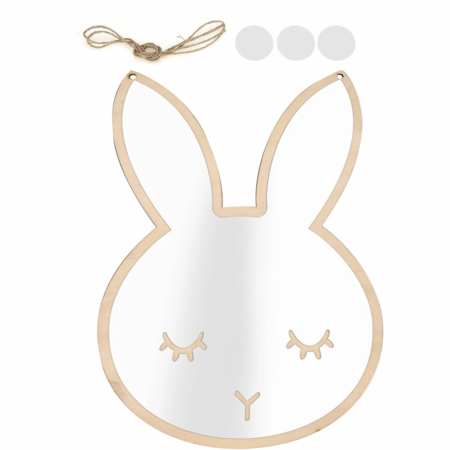 Espejo de Dormitorio para Niños, Espejo de Decoración de Estilo Nórdico para Habitación de Niños, Espejo de Pared con Forma de Nube de Conejito, Espejo, Dormit (Conejo)