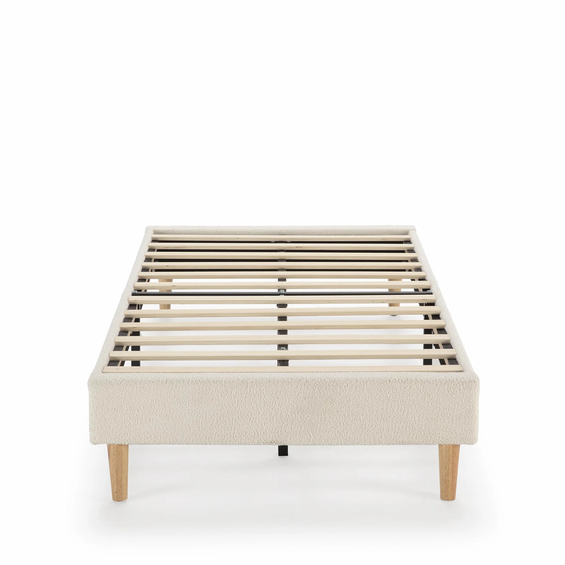 HOMN LIVING Base tapizada Niebla 90x190 cm Color Beige, somier tapizado, 30 cm Altura