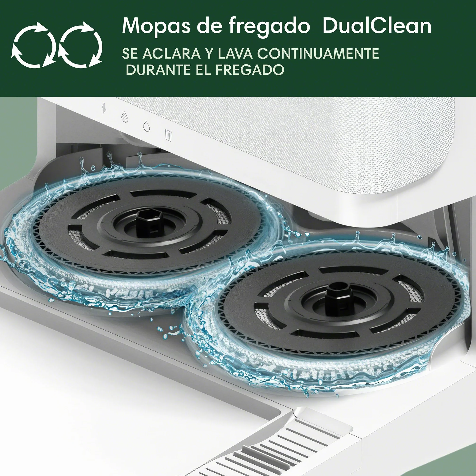 iRobot Roomba Plus 505 Combo con Base AutoWash multifunción y autolimpiable, mopas DualClean con PerfectEdge, PrecisionVision IA, Clearview Pro LiDAR, Secado Aire Caliente mopas, 75 días autovaciado_B