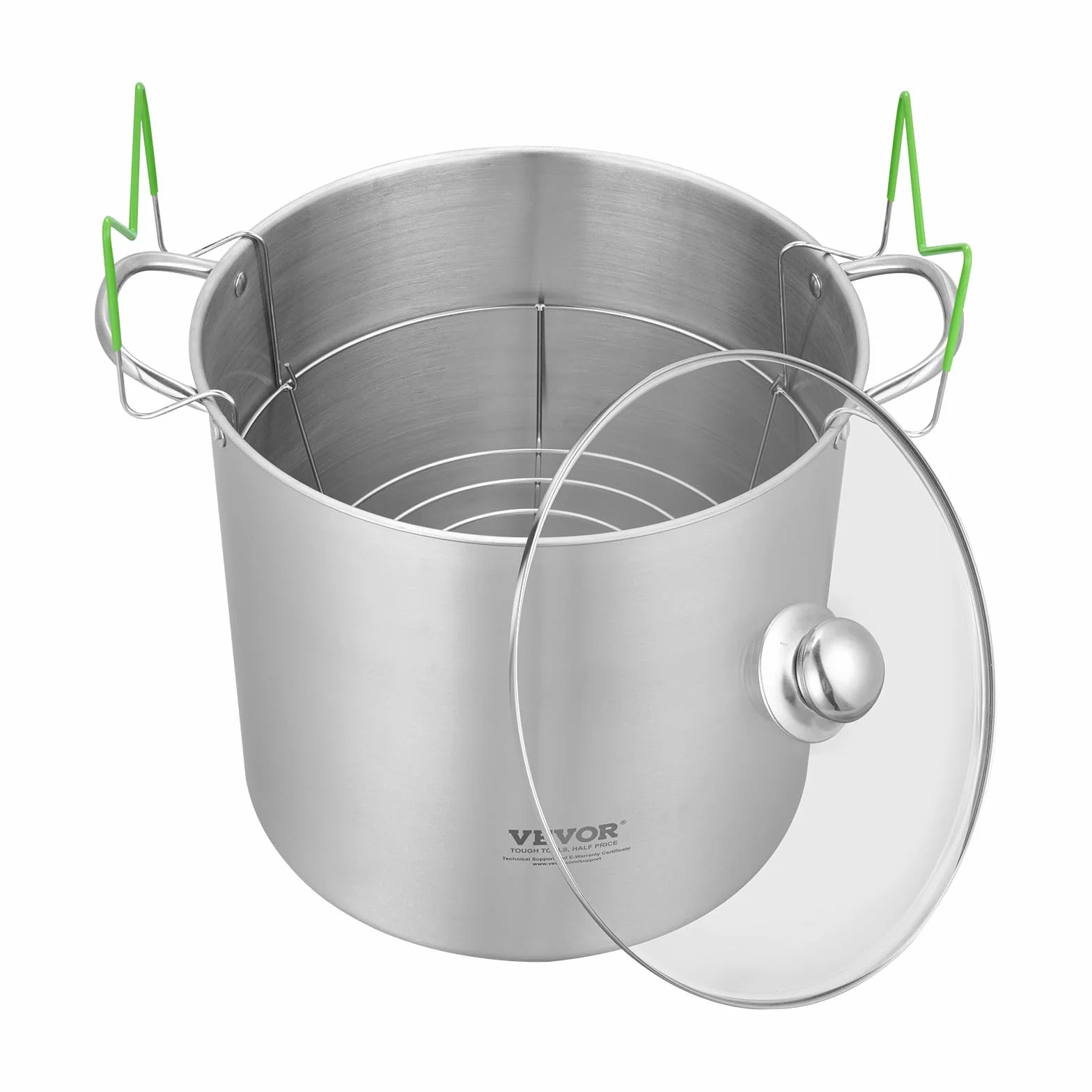VEVOR Olla para Conservas Acero Inoxidable 352x355x362 mm Inducción Gas Eléctrica