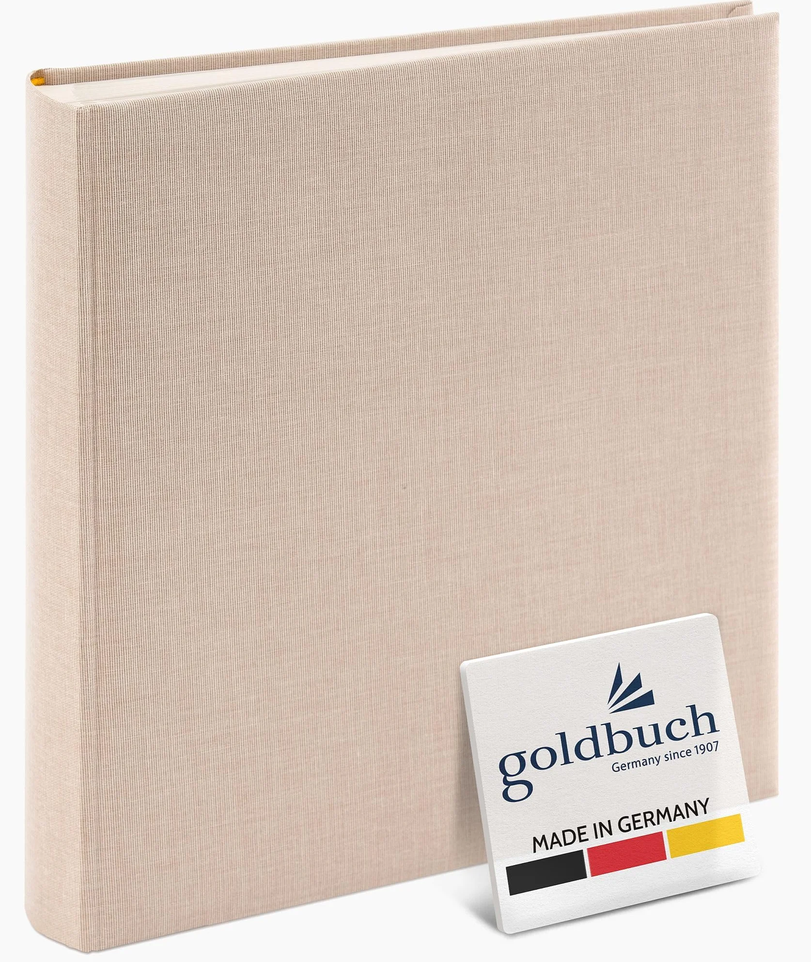 goldbuch 24605 Álbum de fotos Summertime Trend 2 con 60 páginas blancas con separadores de pergamino, álbum de recuerdos con cubierta de lino para pegar, color beige, 25 x 25 x 4 cm