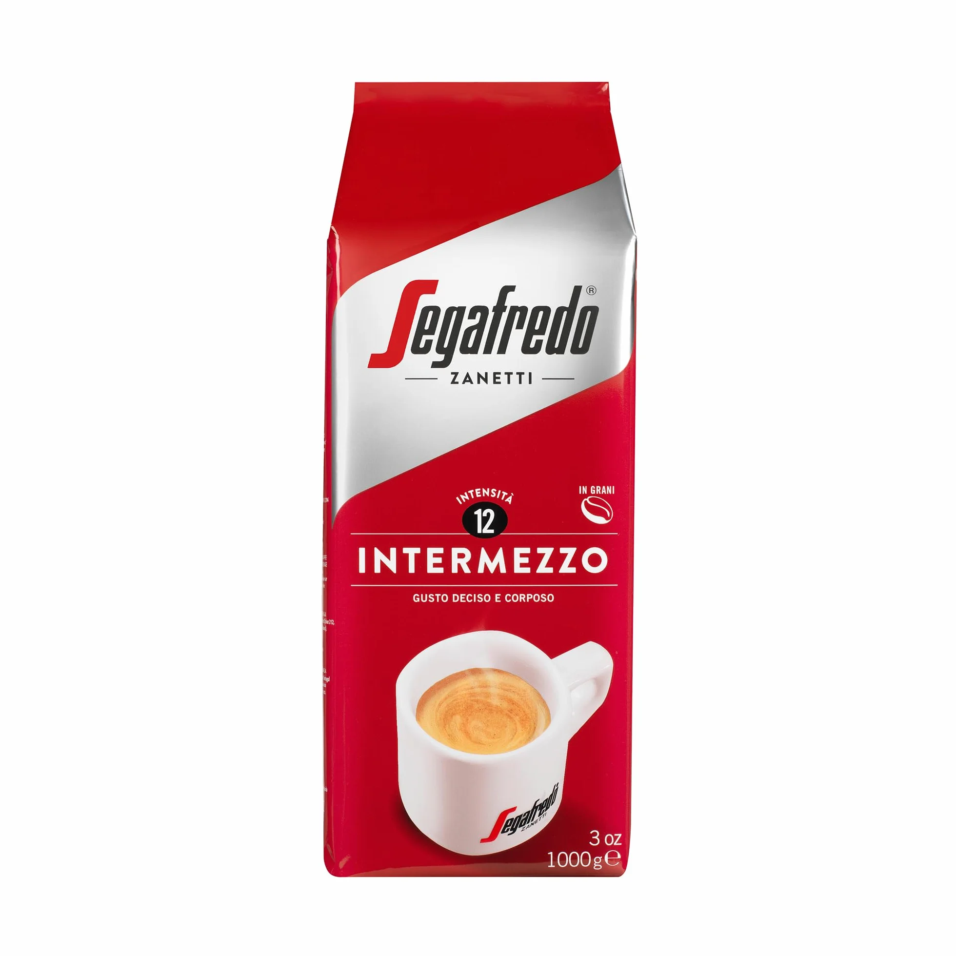 Segafredo Zanetti Café en Grano Intermezzo 1 Kg - Apto para Moka - Le Classiche, Tostado Oscuro